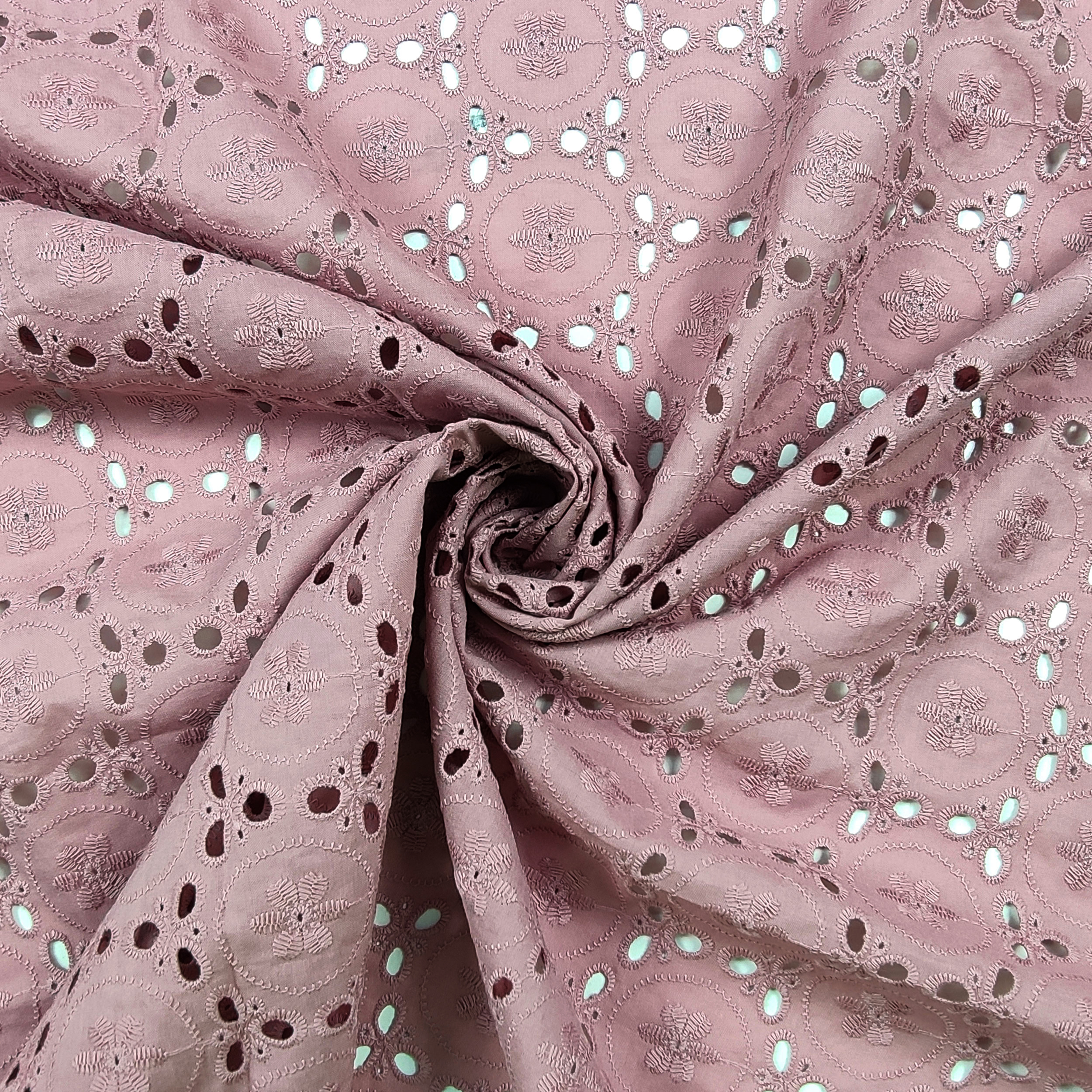 Double Edges Broderie Anglaise - Old Rose Image