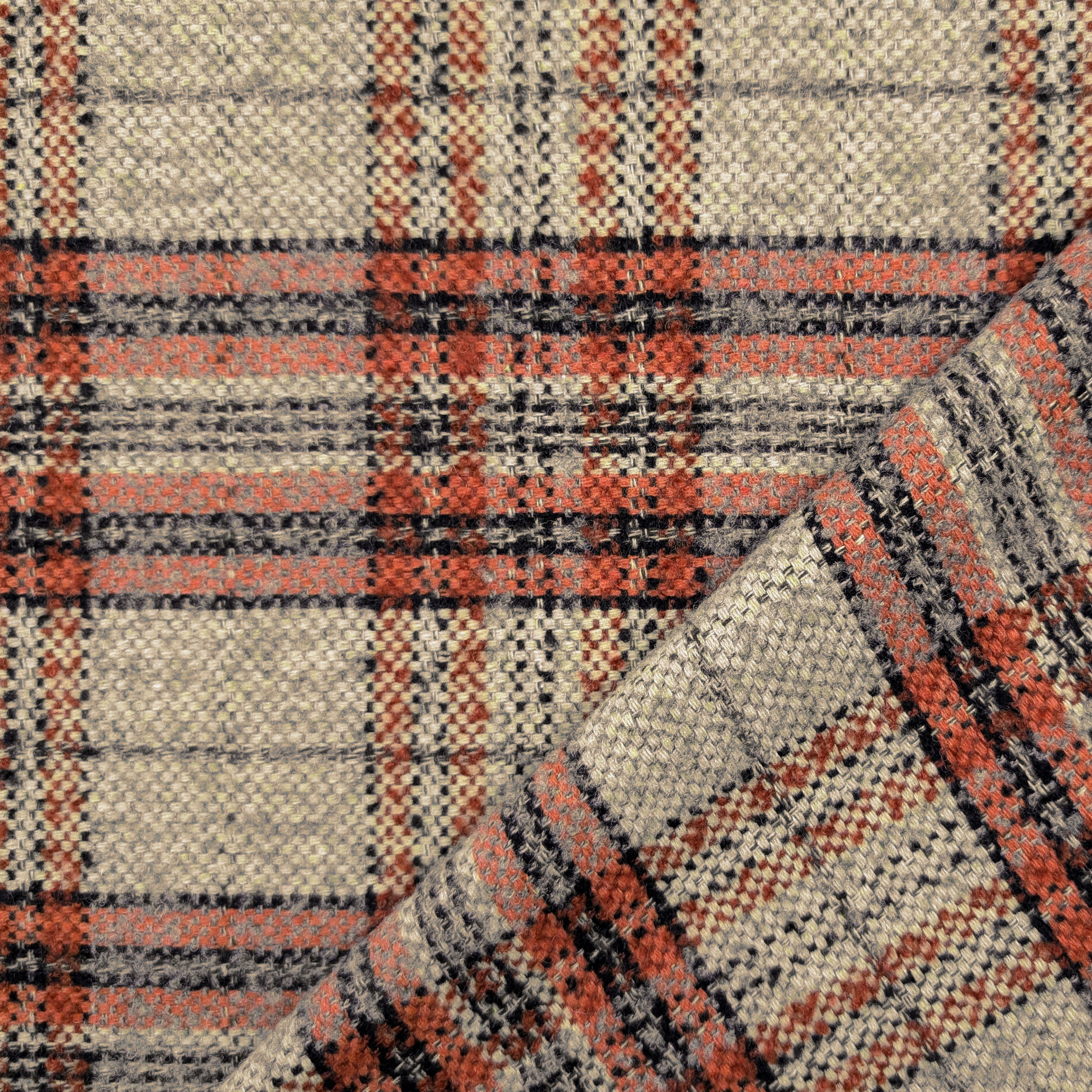 Orange and Beige Tartan Coat Image