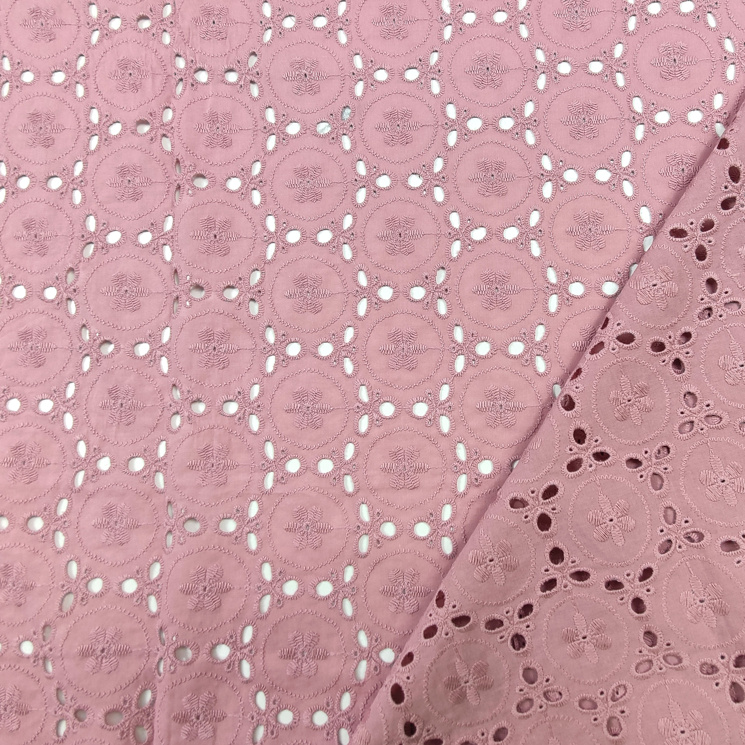 Double Edges Broderie Anglaise - Old Rose Image