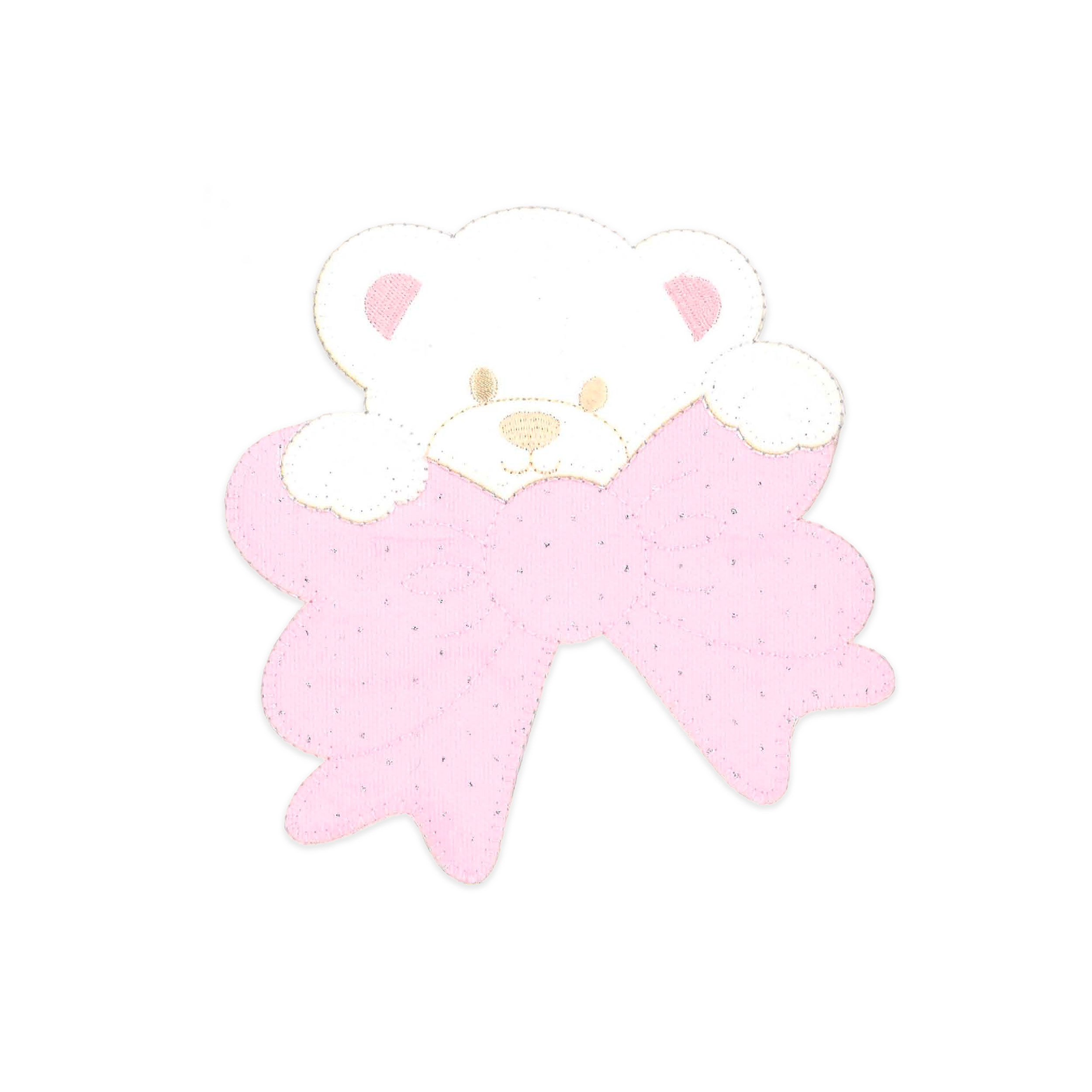Medium Bear Application with Rhinestone Bow Image