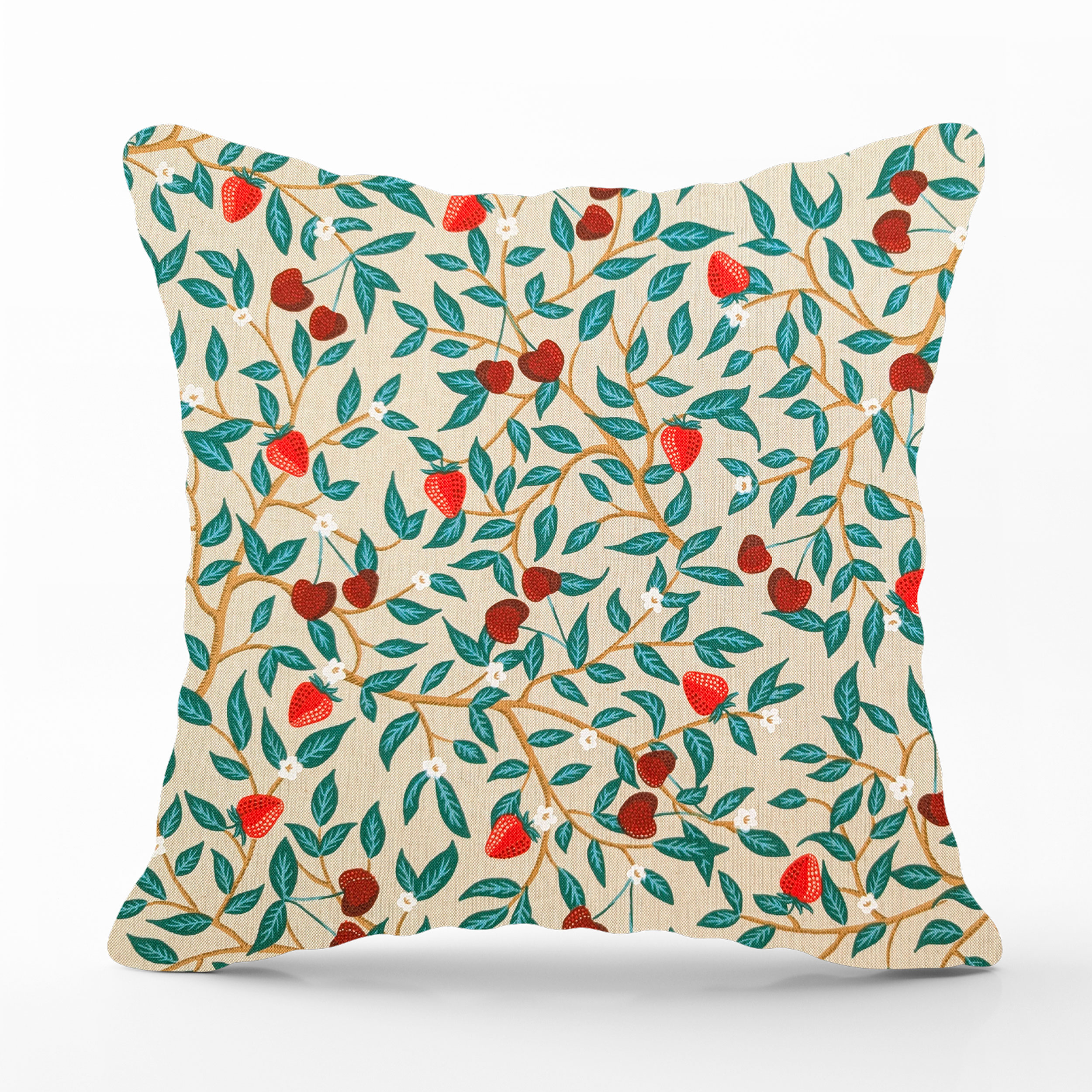 Strawberry and Cherry Cushion Pillowcase Image