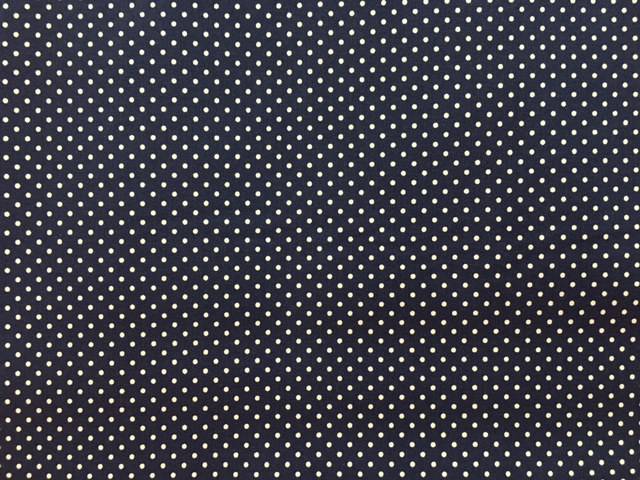 Tessuto Cotone Blu Notte con Pois Image