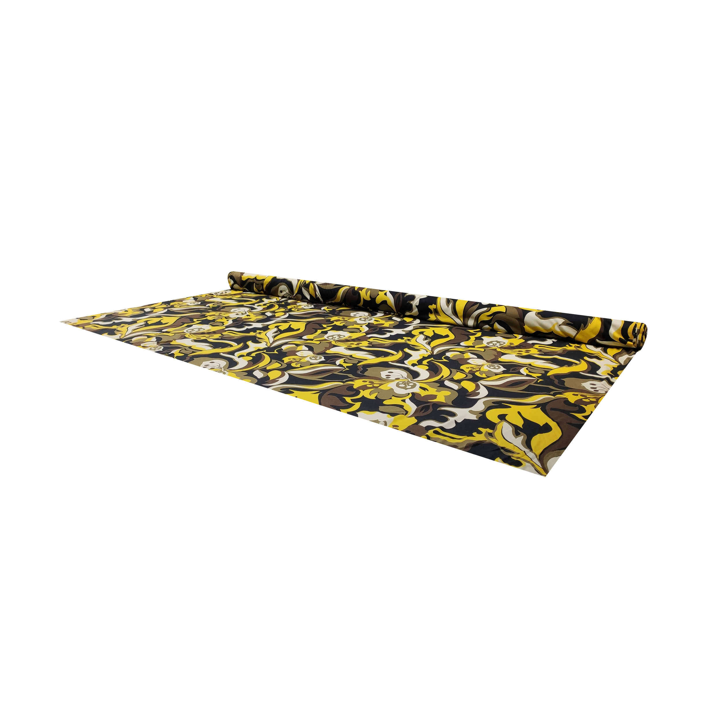 Fantaisie florale en jersey dans les tons jaunes et noirs