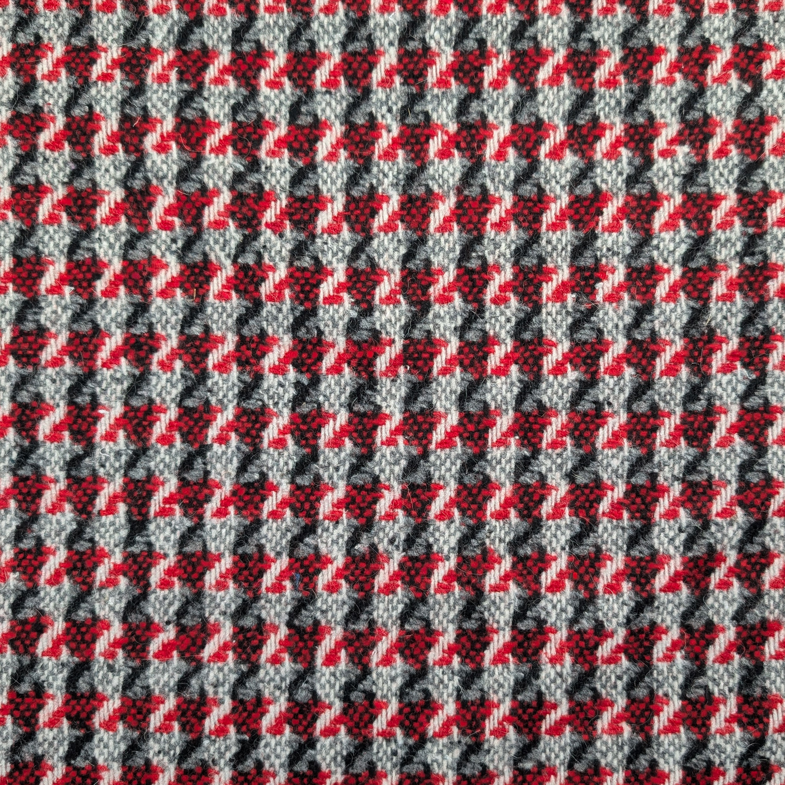 Wool Blend Abstract Stripes Red and Black Image