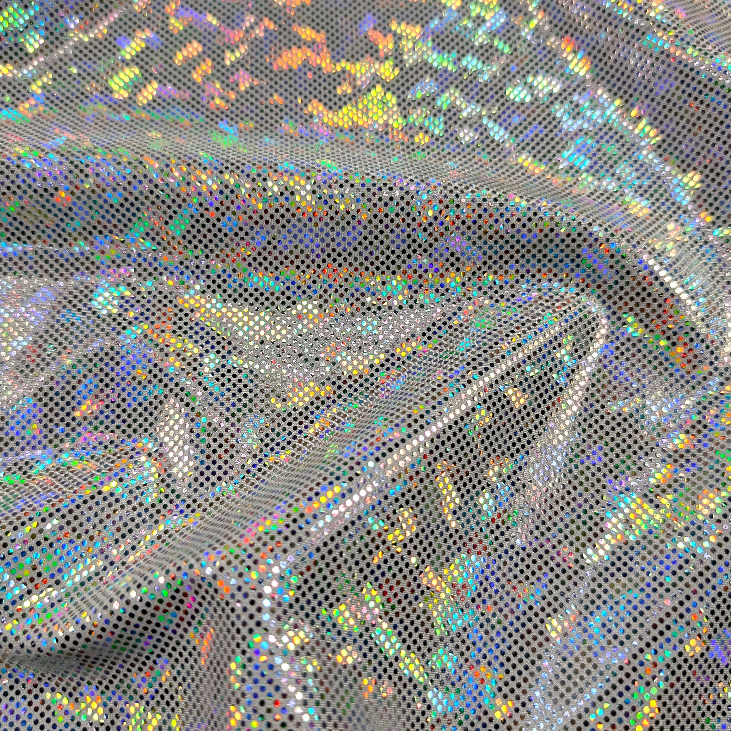 Lycra Bielastica Plata/Blanco holográfico Image