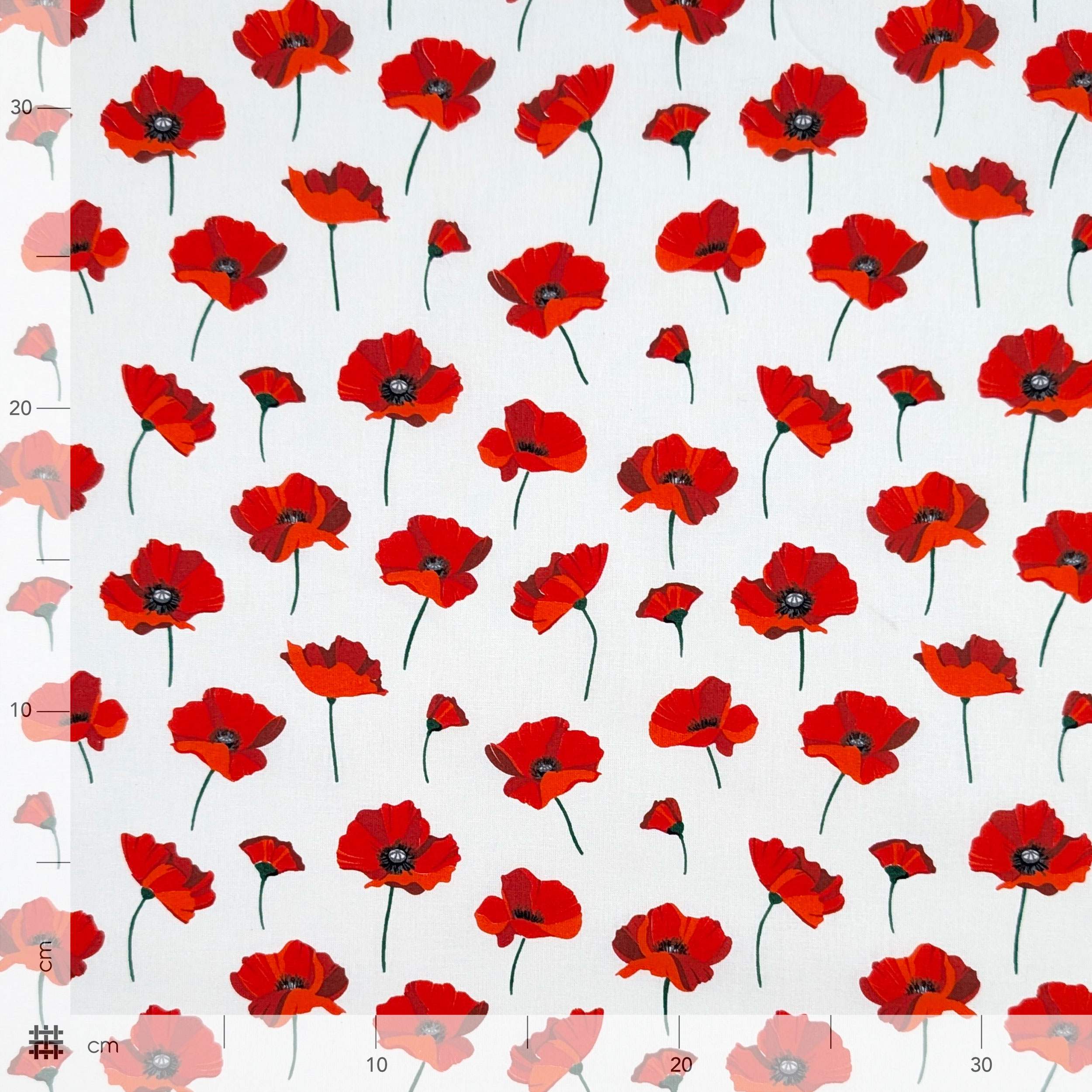 Red Poppies in Bloom Cotton Cut-out, 190x140 cm Image