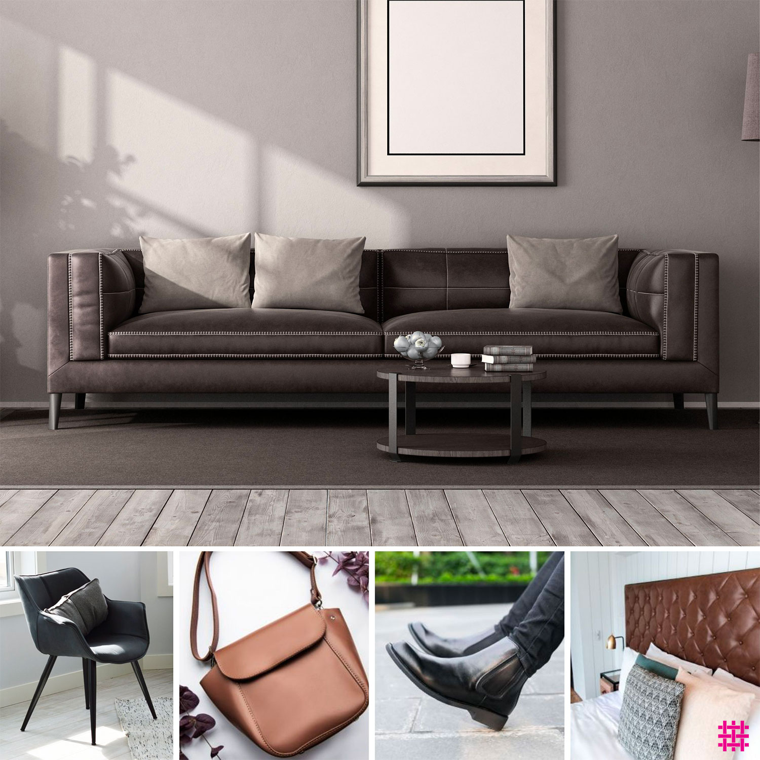 Soft Faux Leather Dark Ice Image