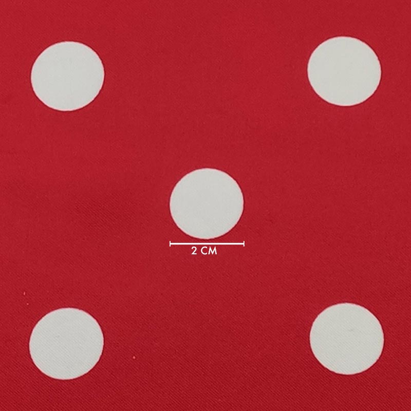 White Polka Dot Red Satin Image