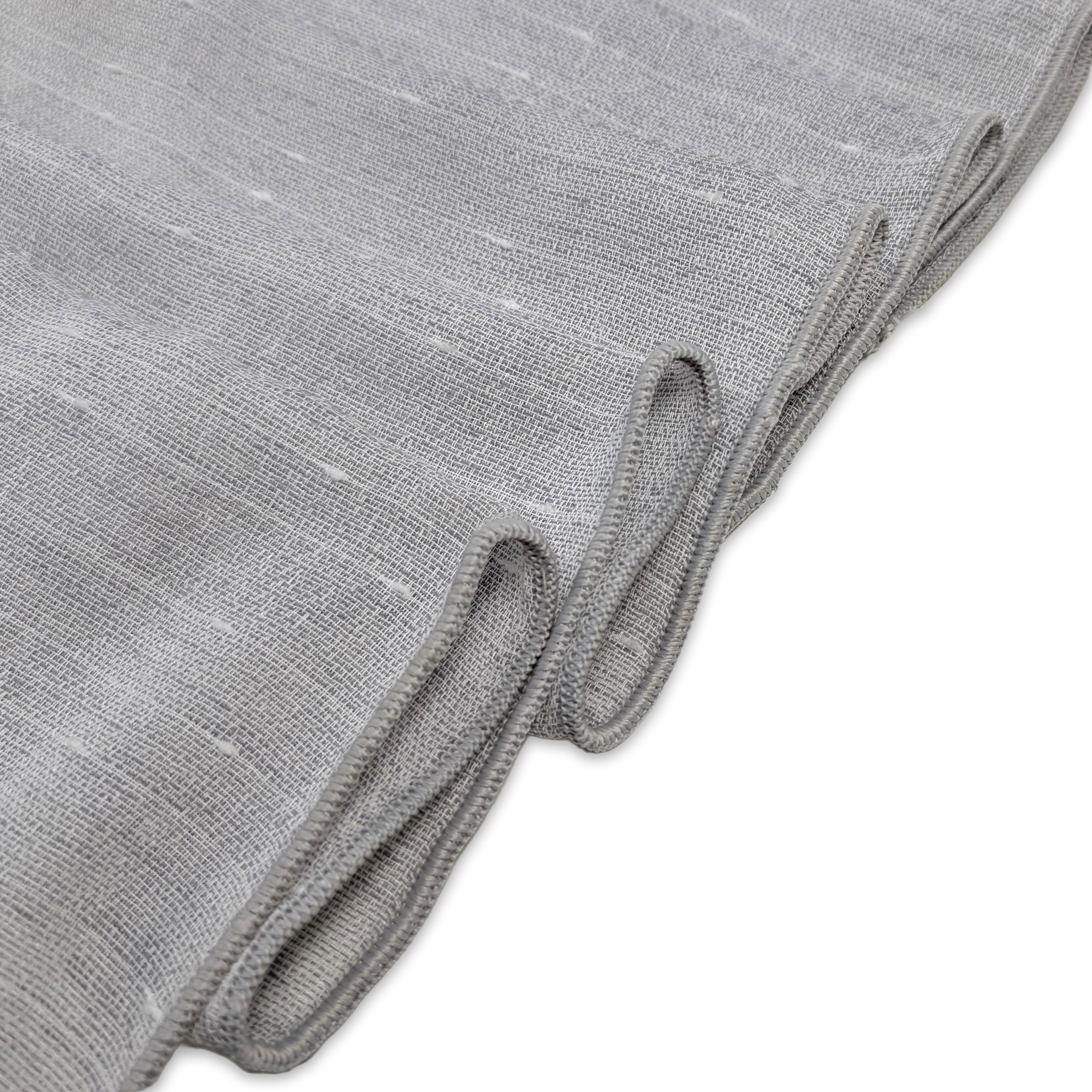Grey Flocked Curtain Fabric Image
