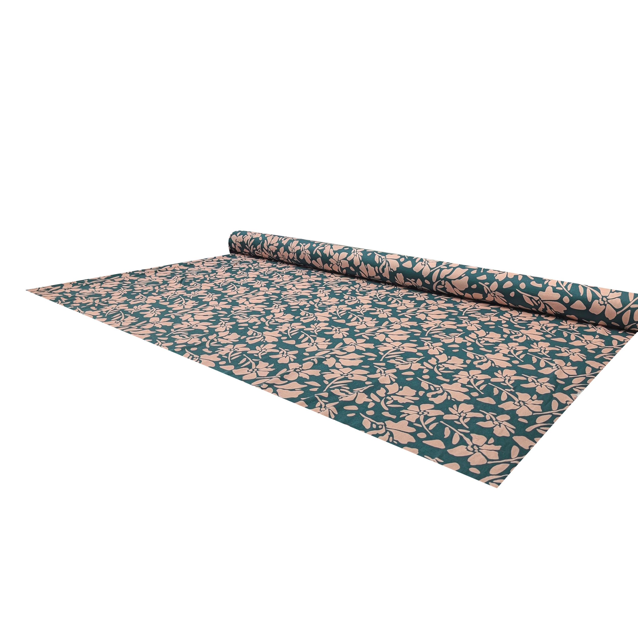 Twill de viscose Fleurs fond vert Image