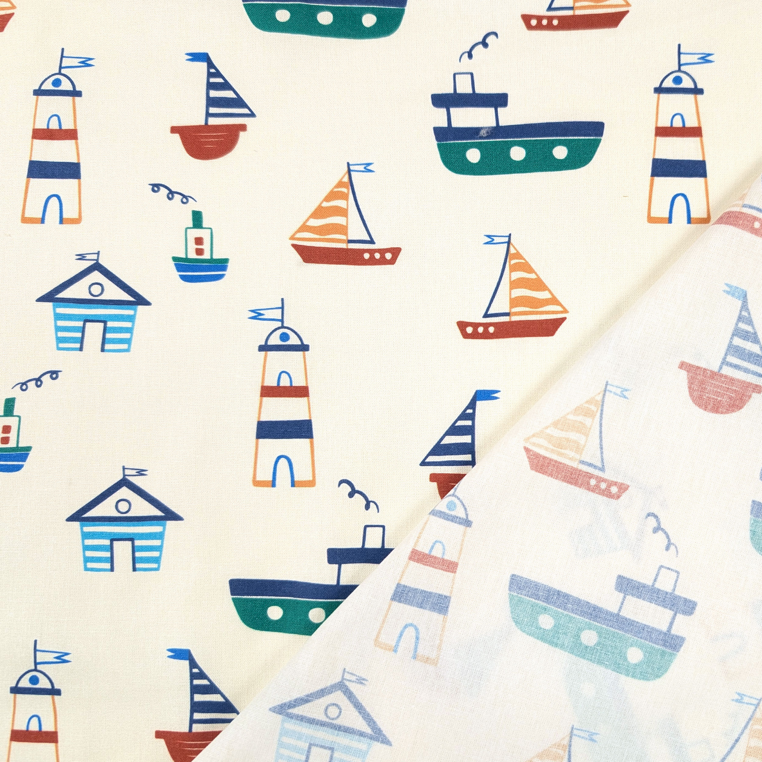 Cotton Poplin Sailing Boats Image