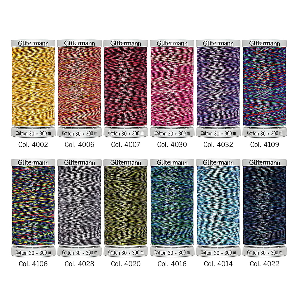Hilo de algodón Gutermann 300 m 12 bobinas Multicolor