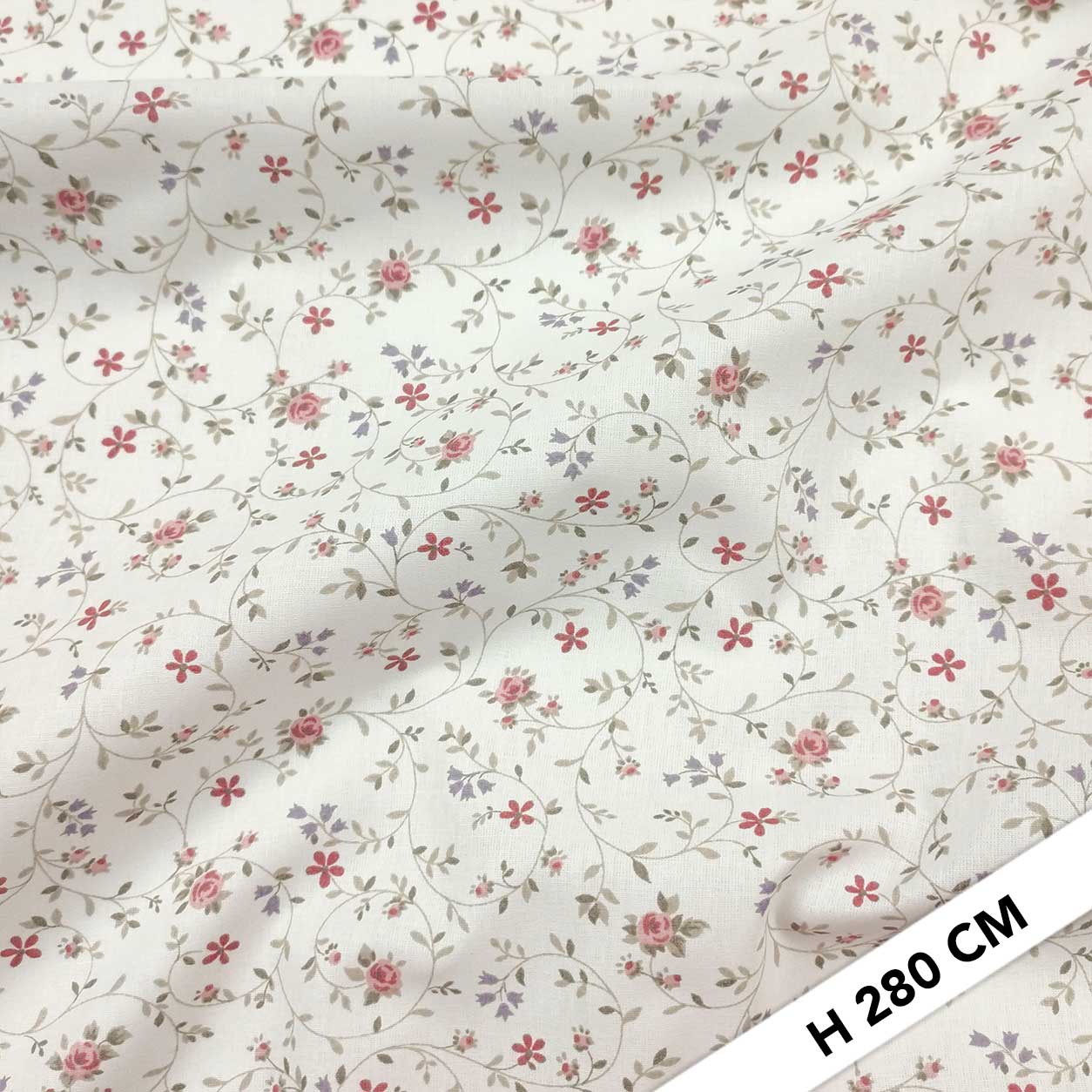 Cotton Sheet Fabric Fiorellini Pink Image