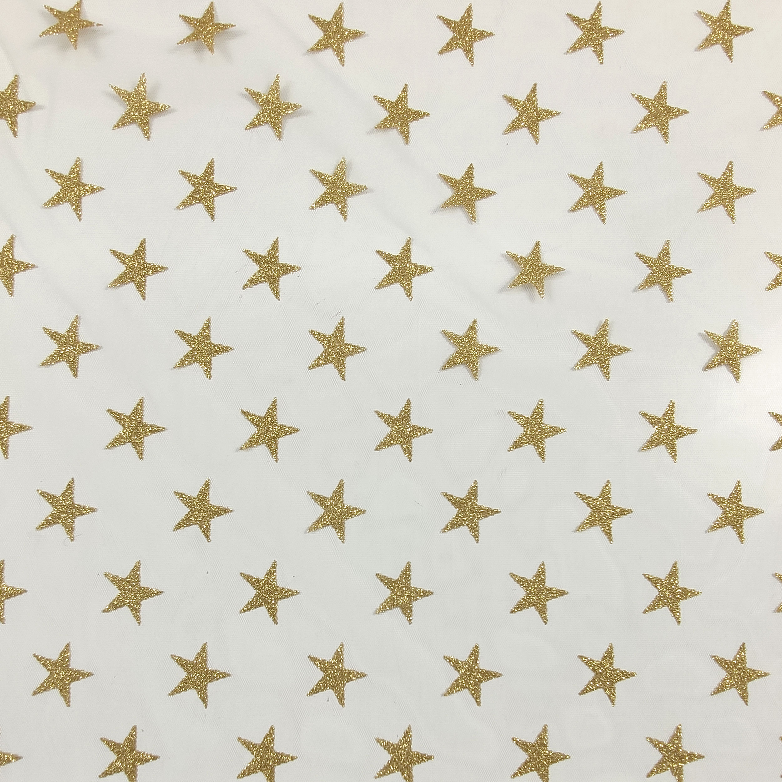 Lurex Sterne Tüll in Gold
