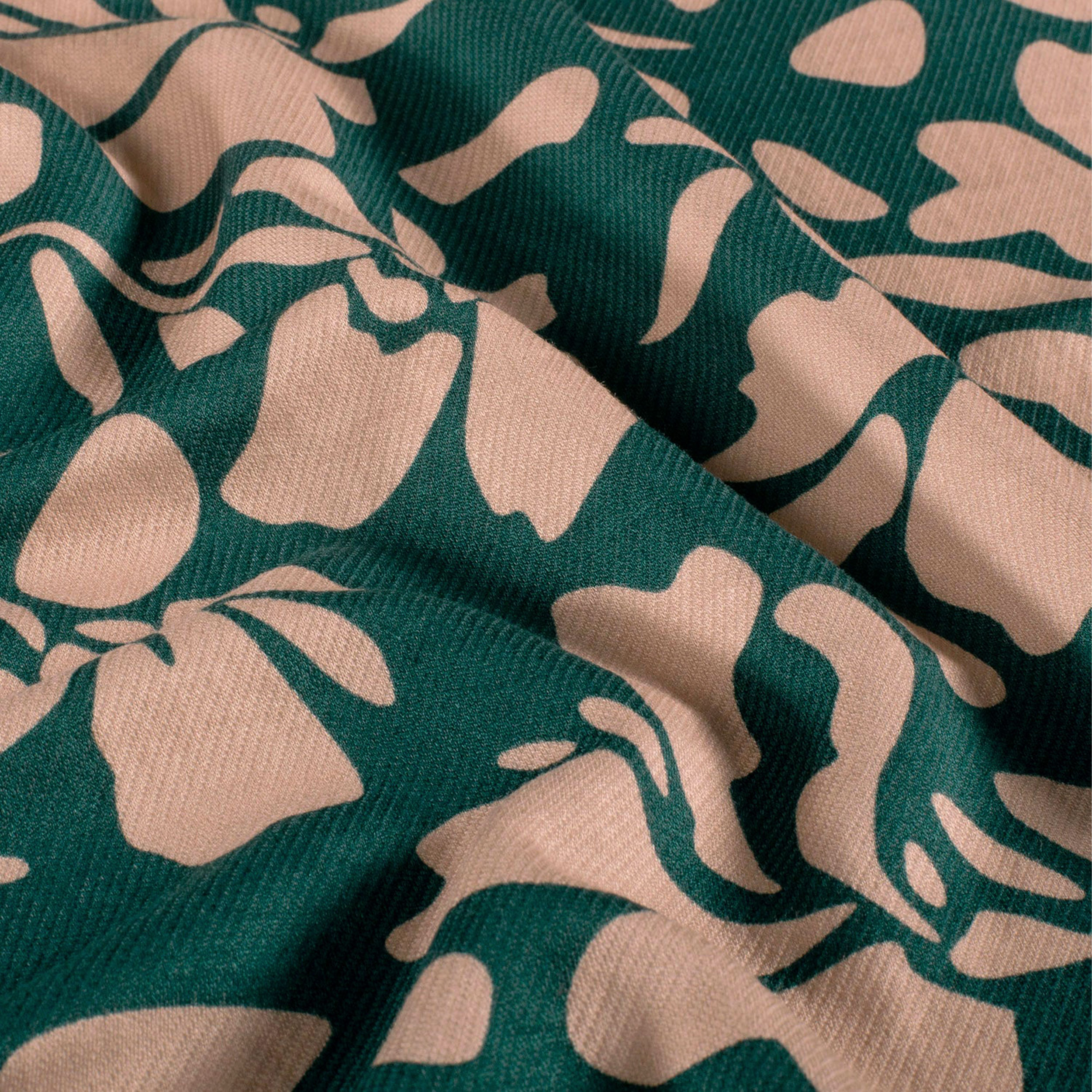 Twill de viscose Fleurs fond vert Image