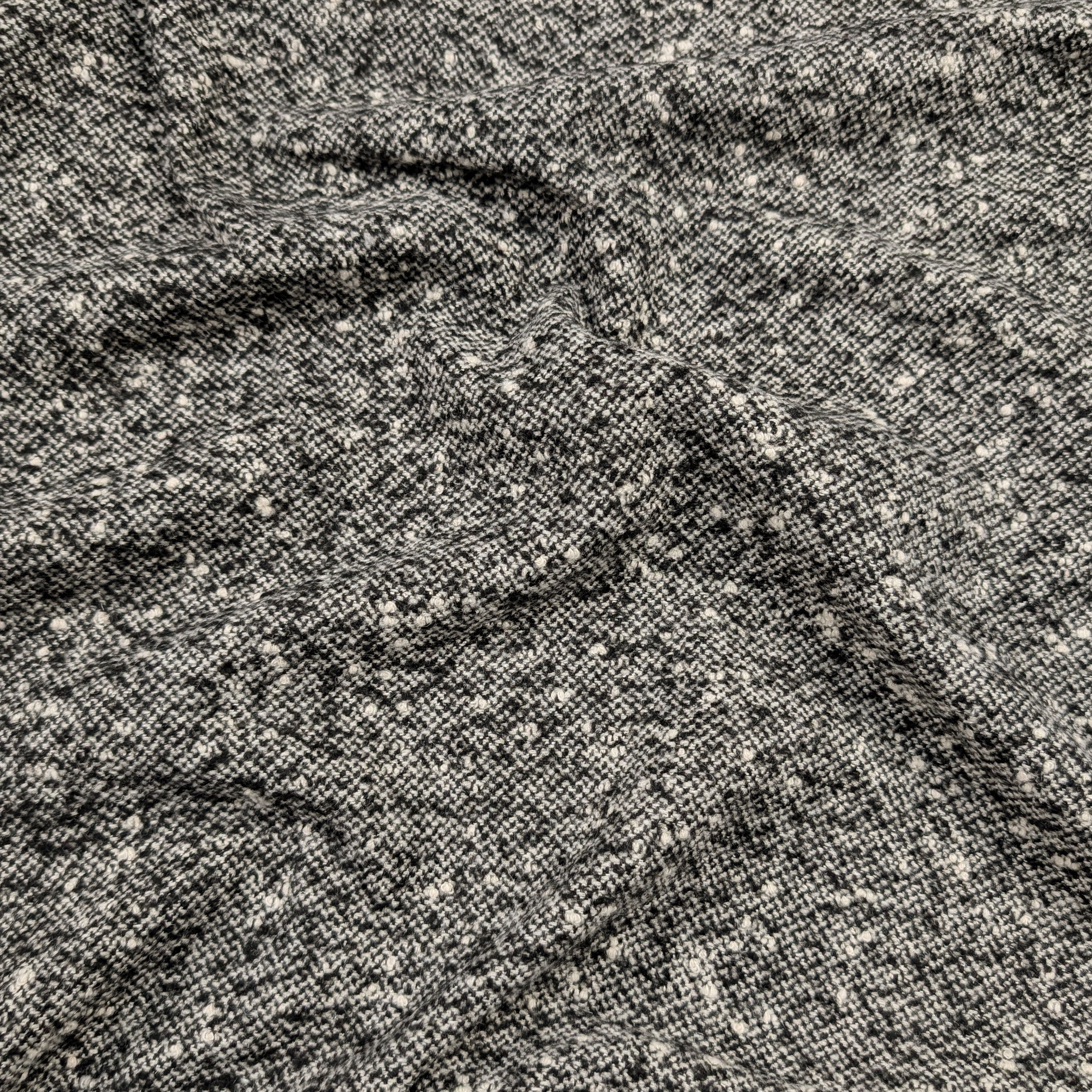 Tweed Coat Black Cream Melange Image