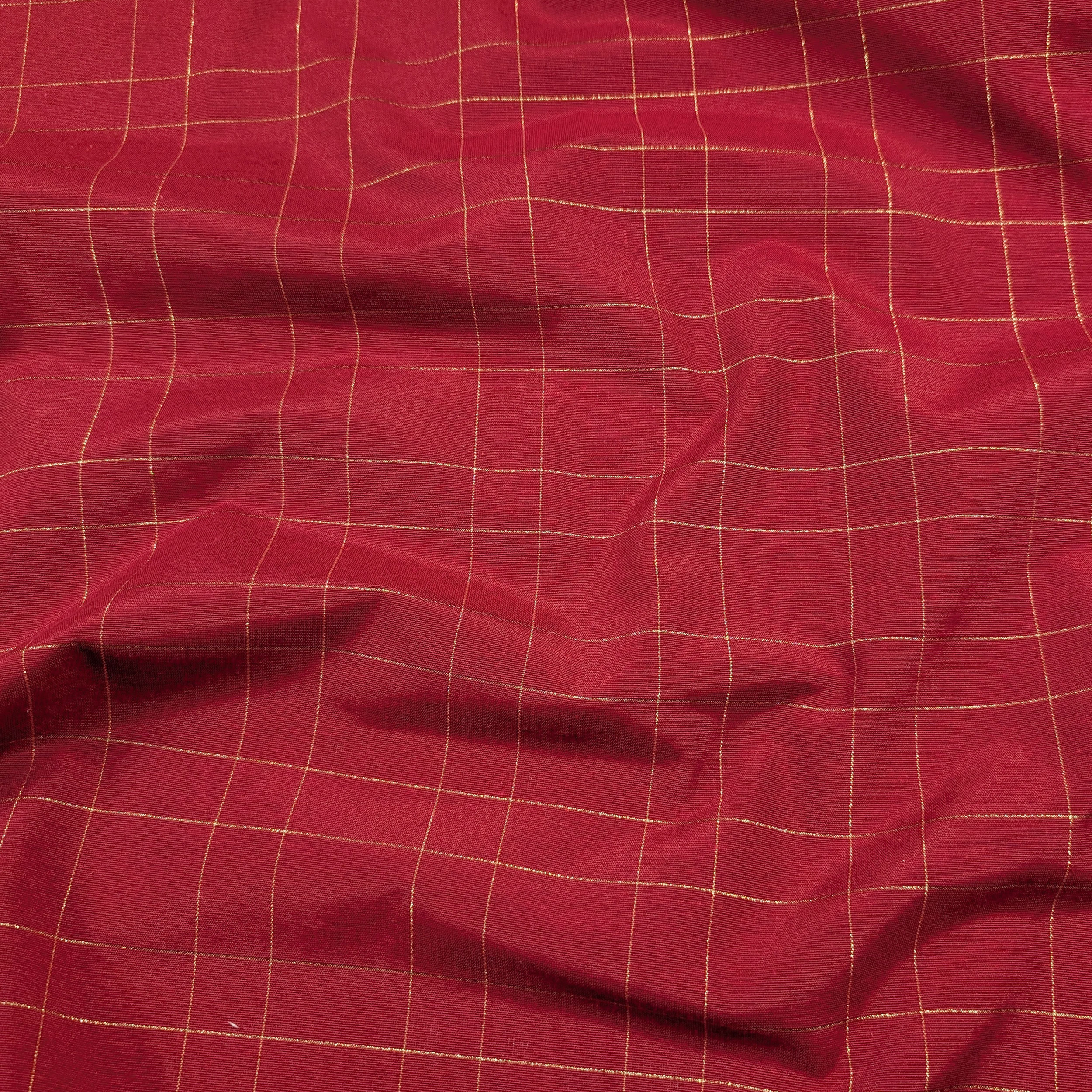 Mixed Cotton Christmas Red Stripes Gold Lurex Image