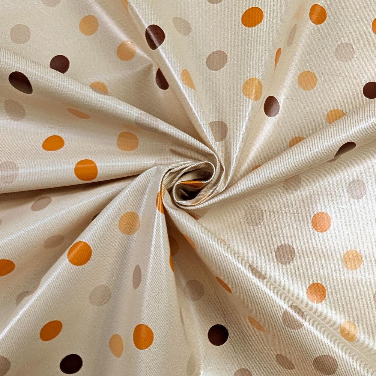 Fabric for Plasticized Tablecloth Soft Polka Dot Warm Tones Image