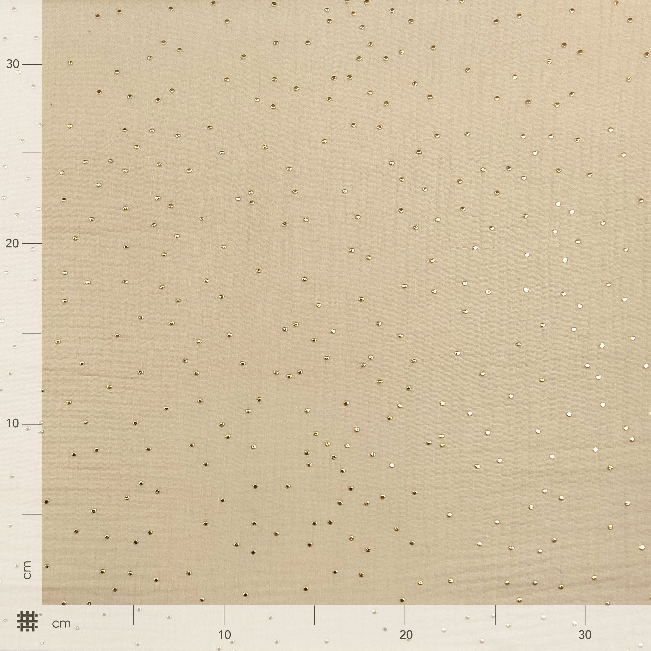 Natürliche Baumwolle Musselin Gold Polka Dot
