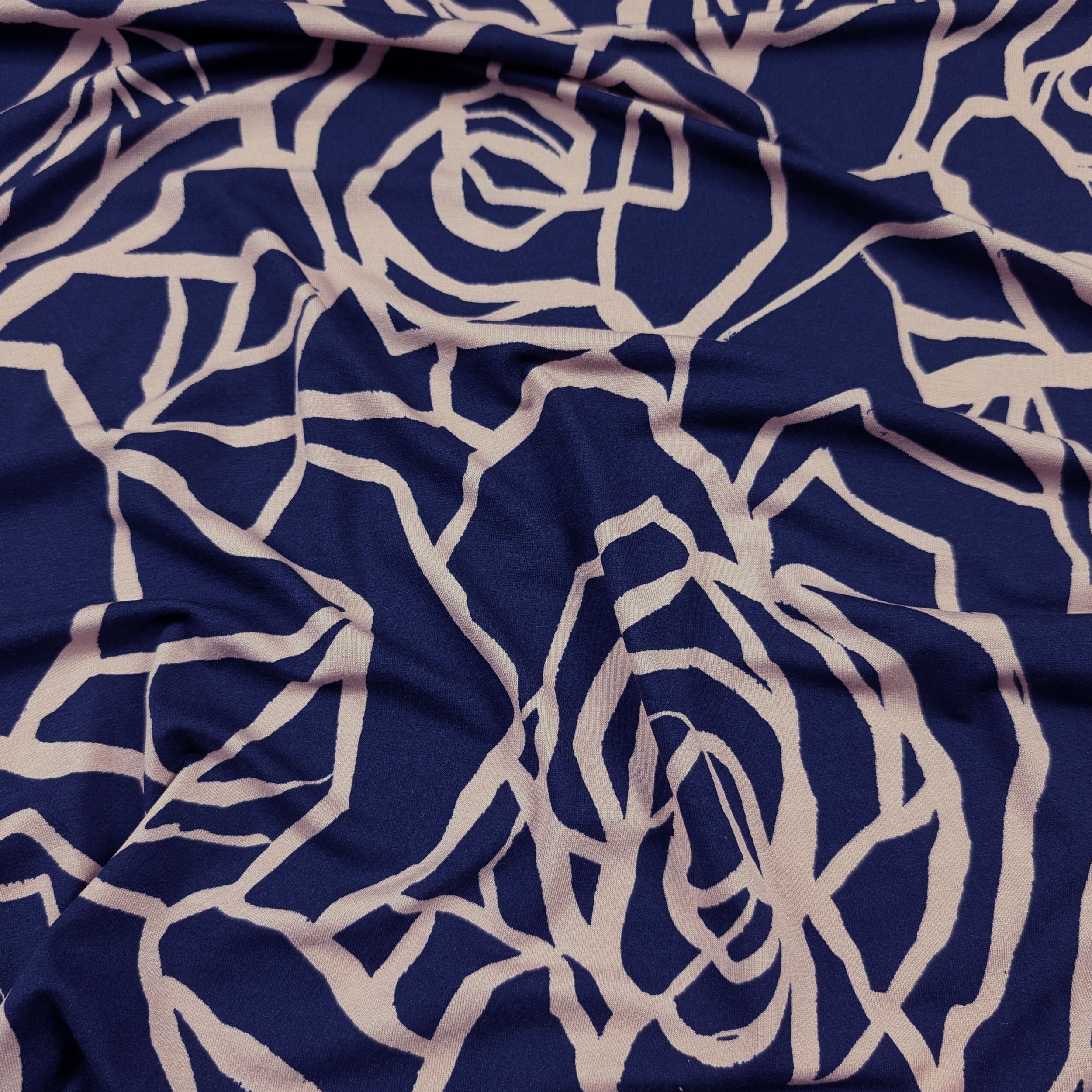 Viscose Jersey Blue Rose Large Image