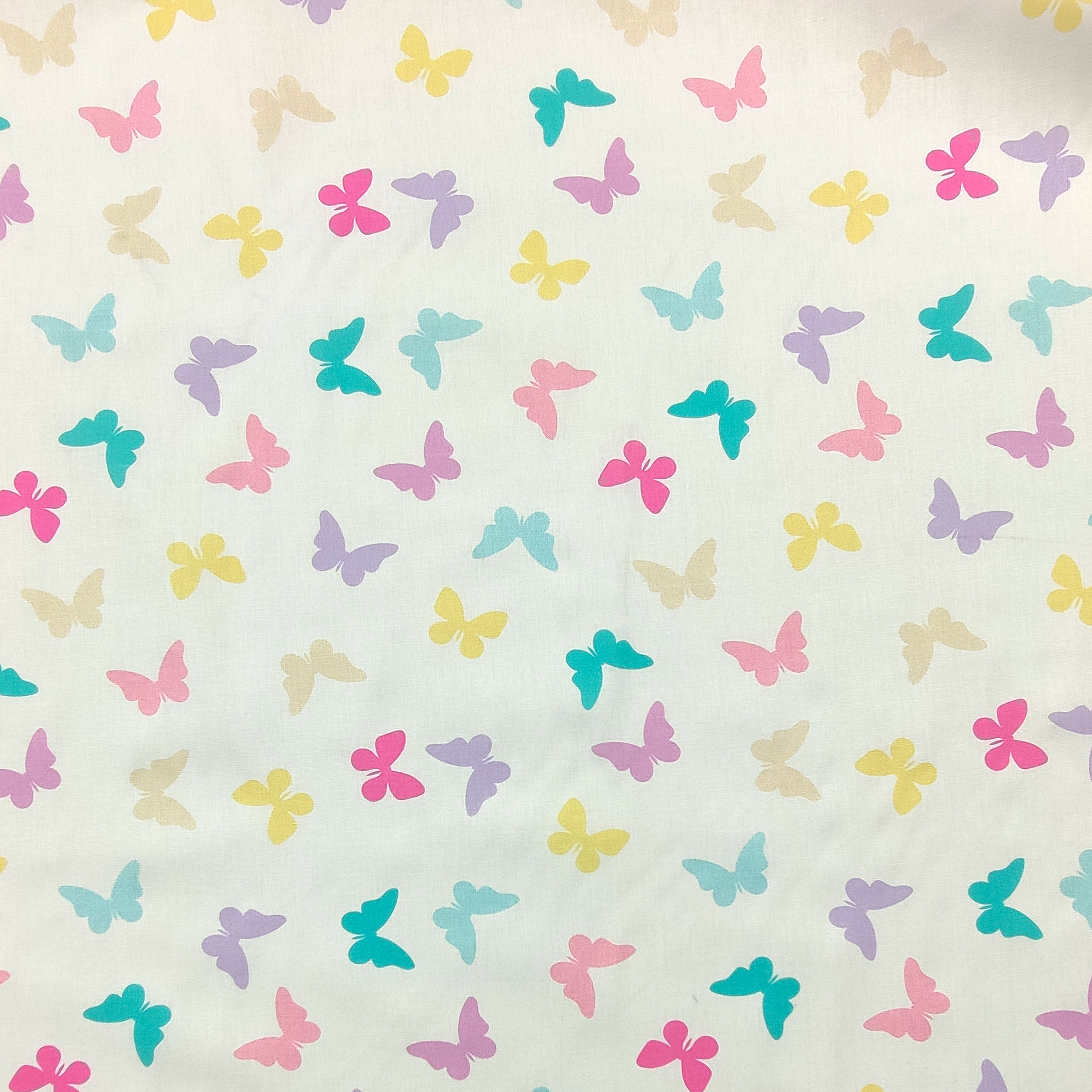 Popeline de coton à motifs de papillons colorés Image