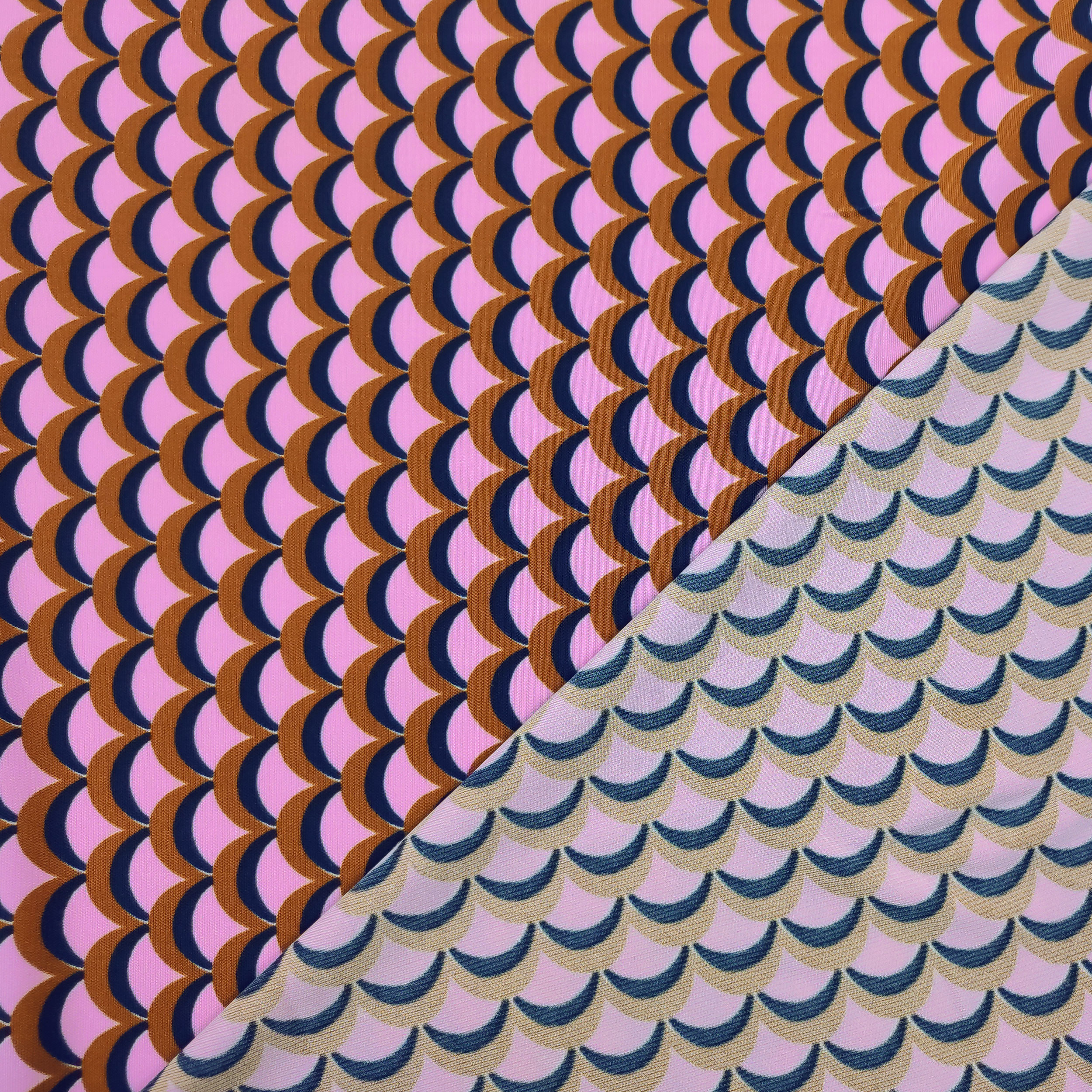 Viscose Silk Jersey Abstract Patterns Pink Brown