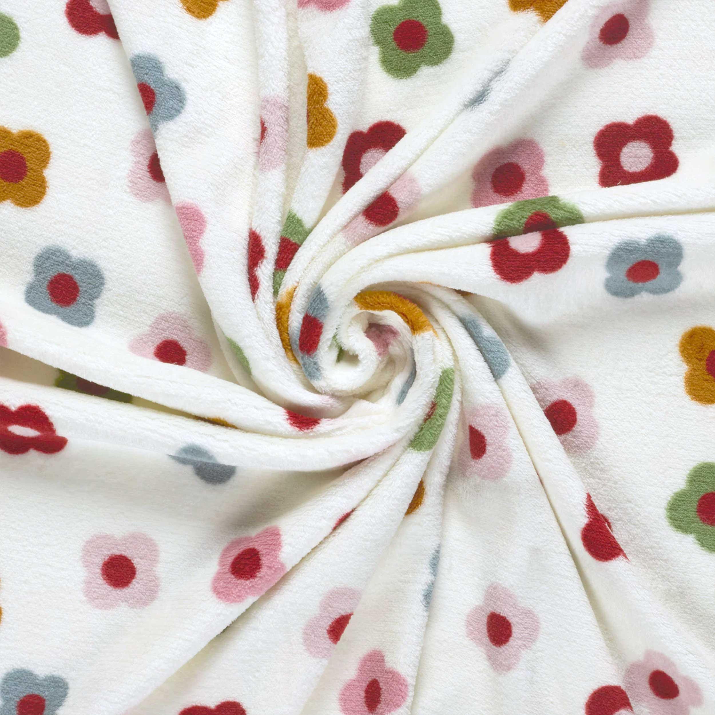 Cashmere Fleece Coloured Flowers White Background Image