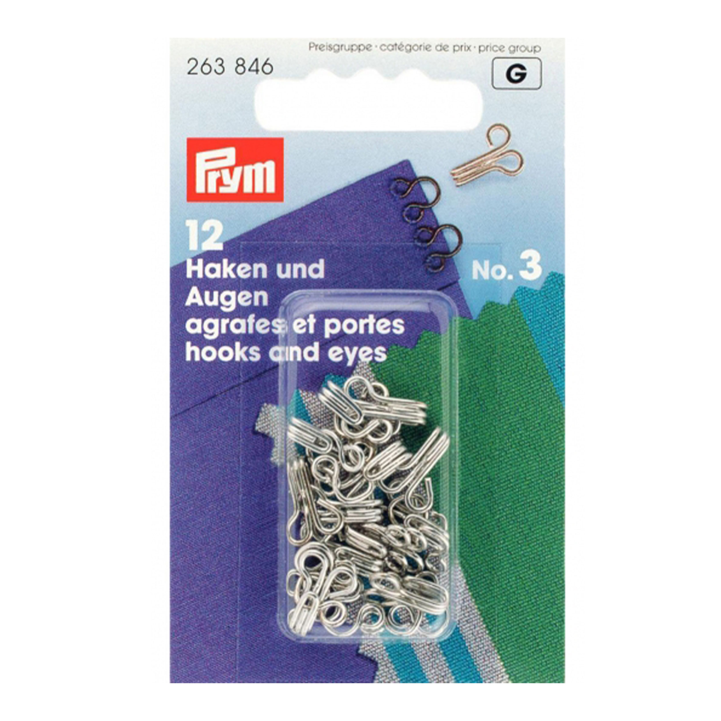 Haken und Ösen Silber Prym Nr. 3