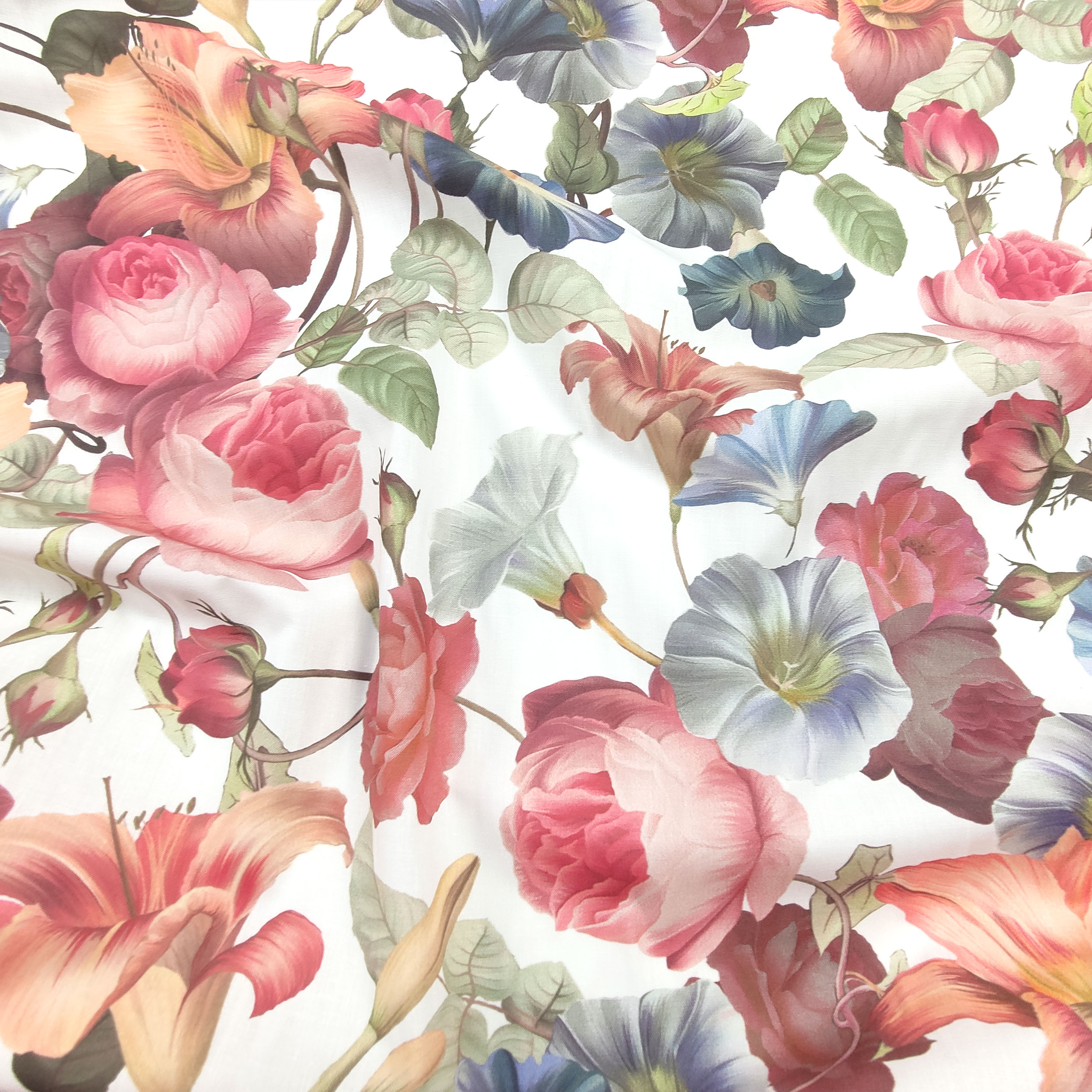 Baumwollstoff Farbige Blumen