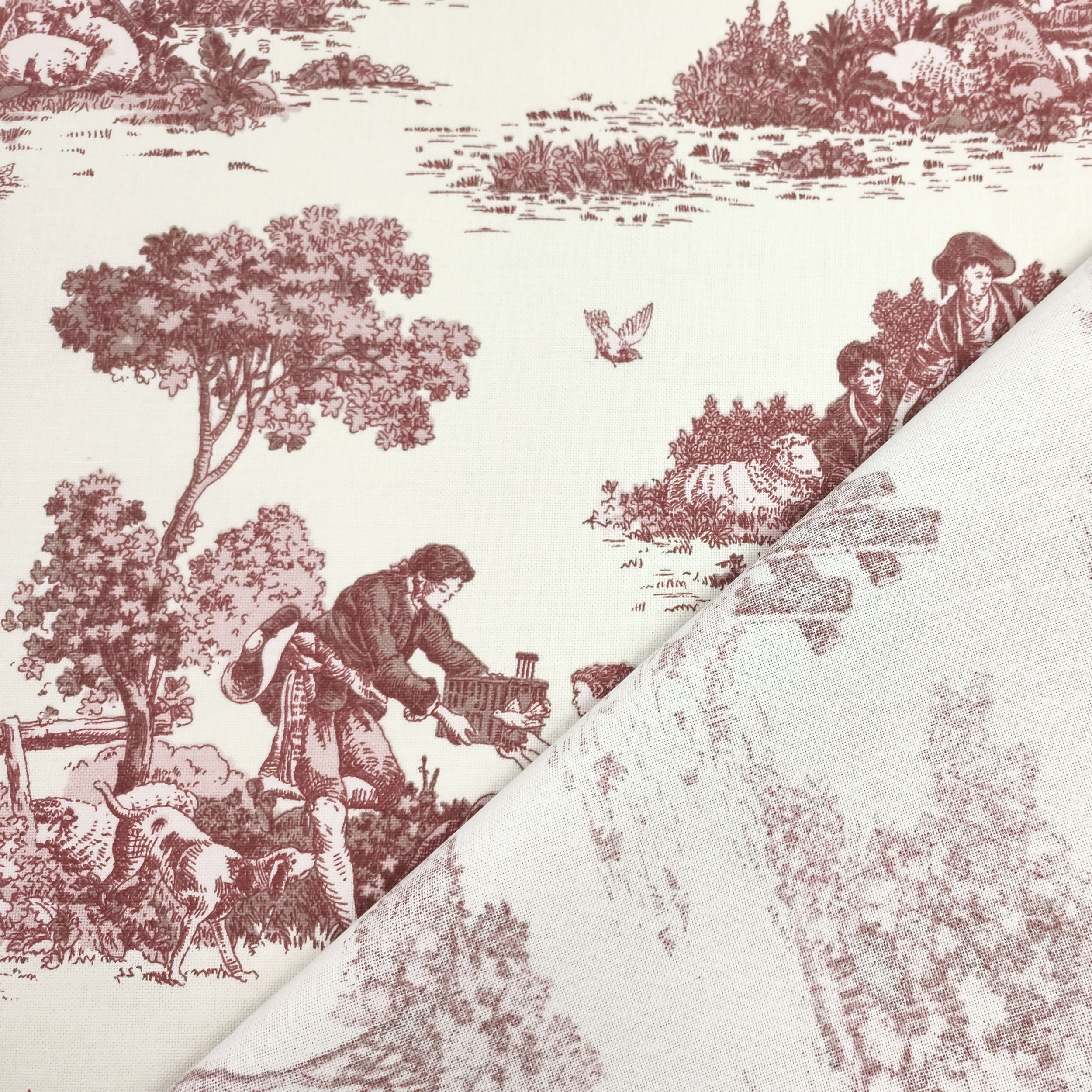 Ausschnitt Panama Toile de Jouy Bordeaux 50x140 cm