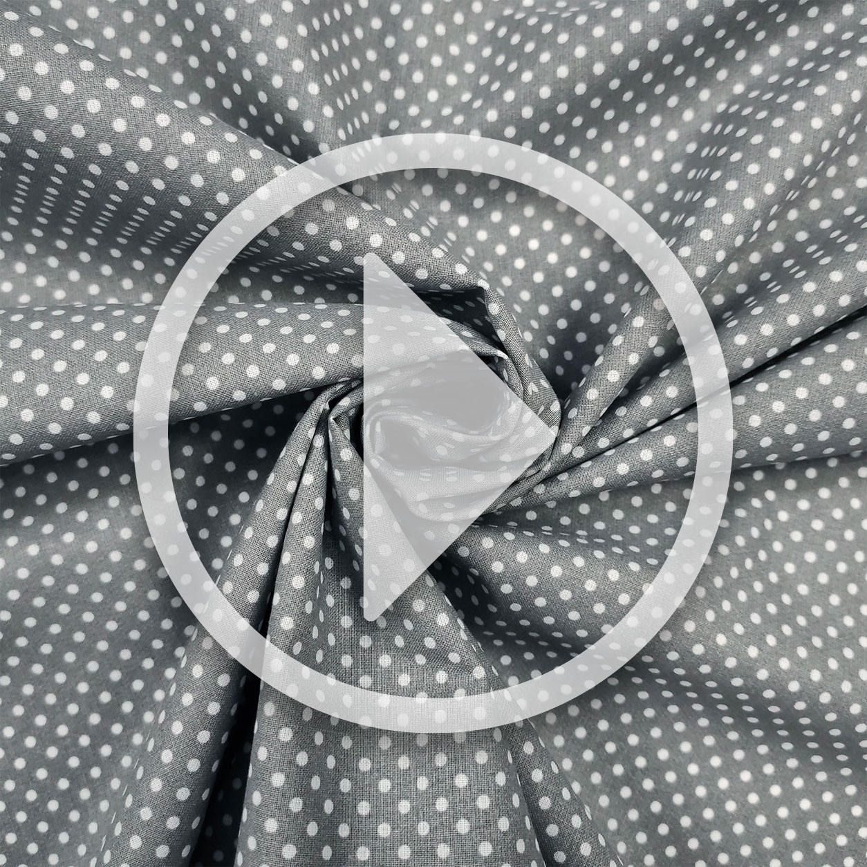 Cotton Fabric Grey White Polka Dot Image