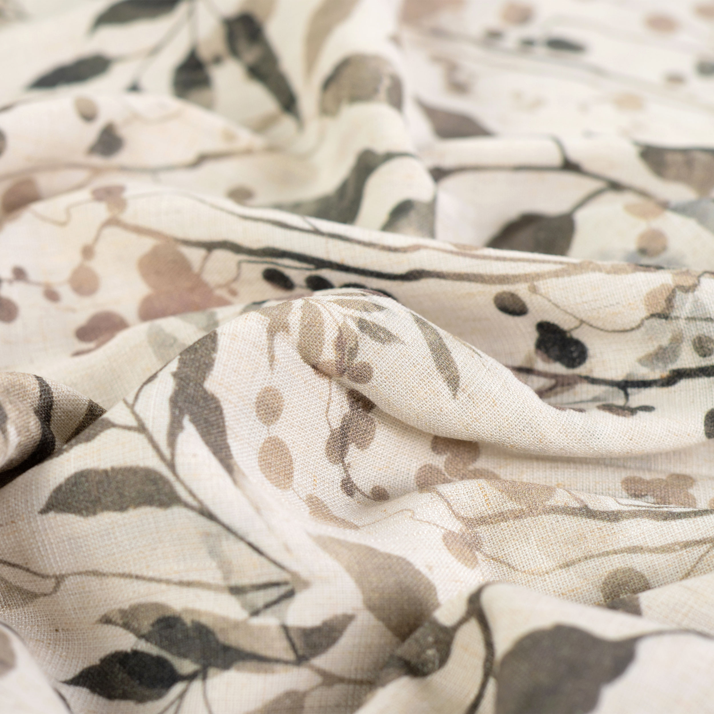 Natural Foliage Fantasy Viscose Linen Image