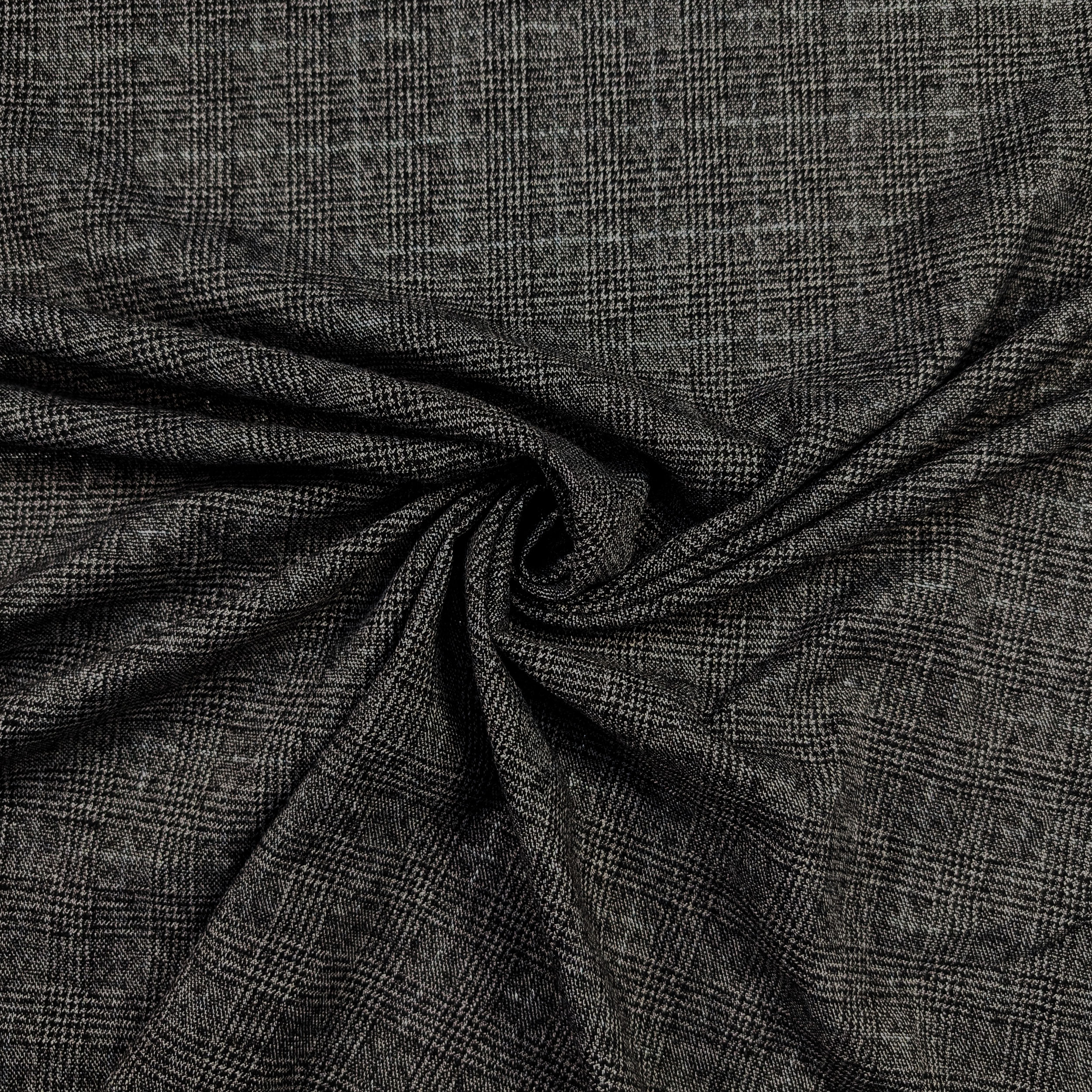 Dark Grey Tartan with Silver Lurex Image