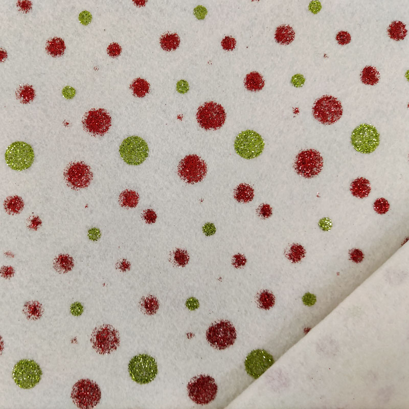 Pannolenci à pois pailletés fond crème H 75 cm