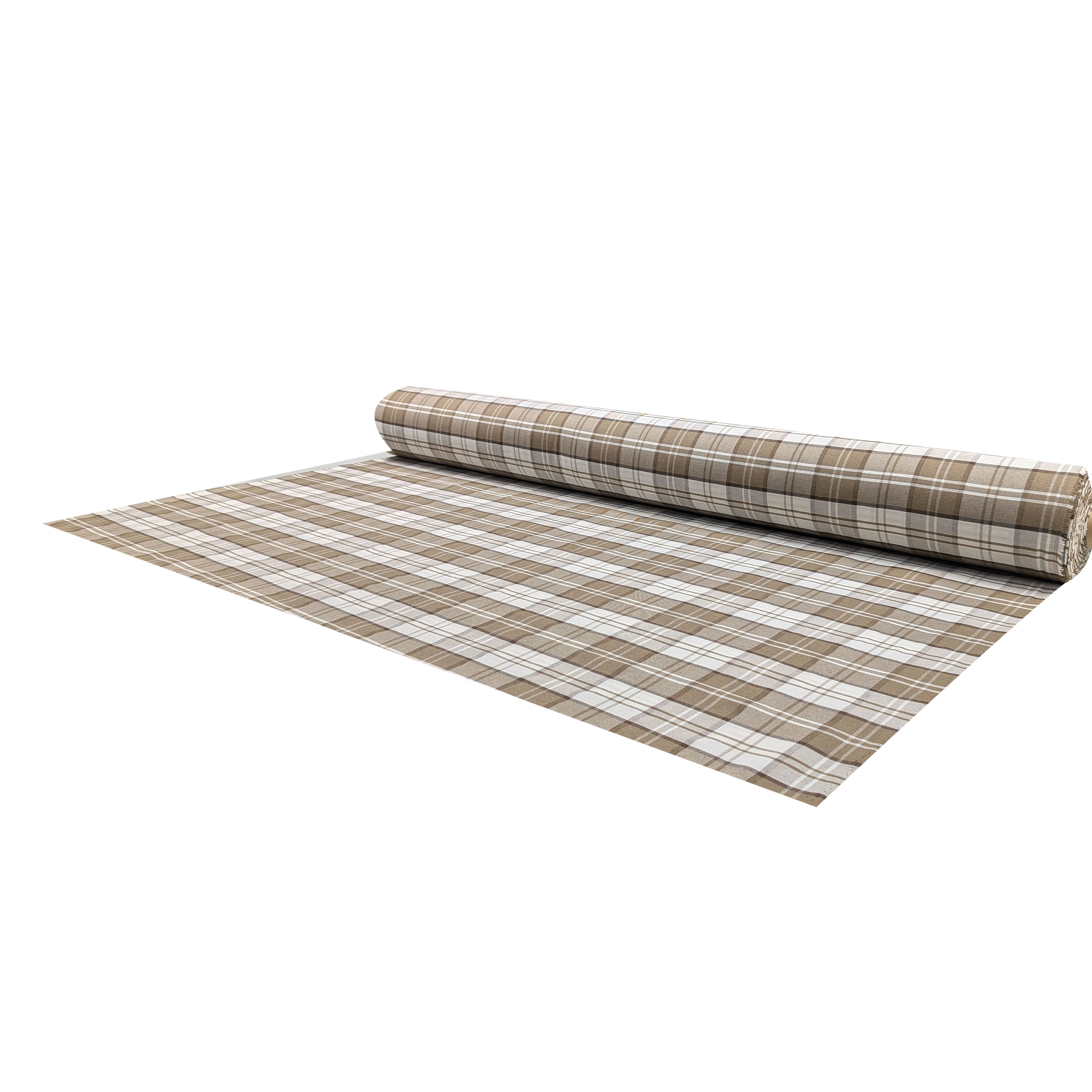Beige Tartan Yarn Dyed Fabric Image
