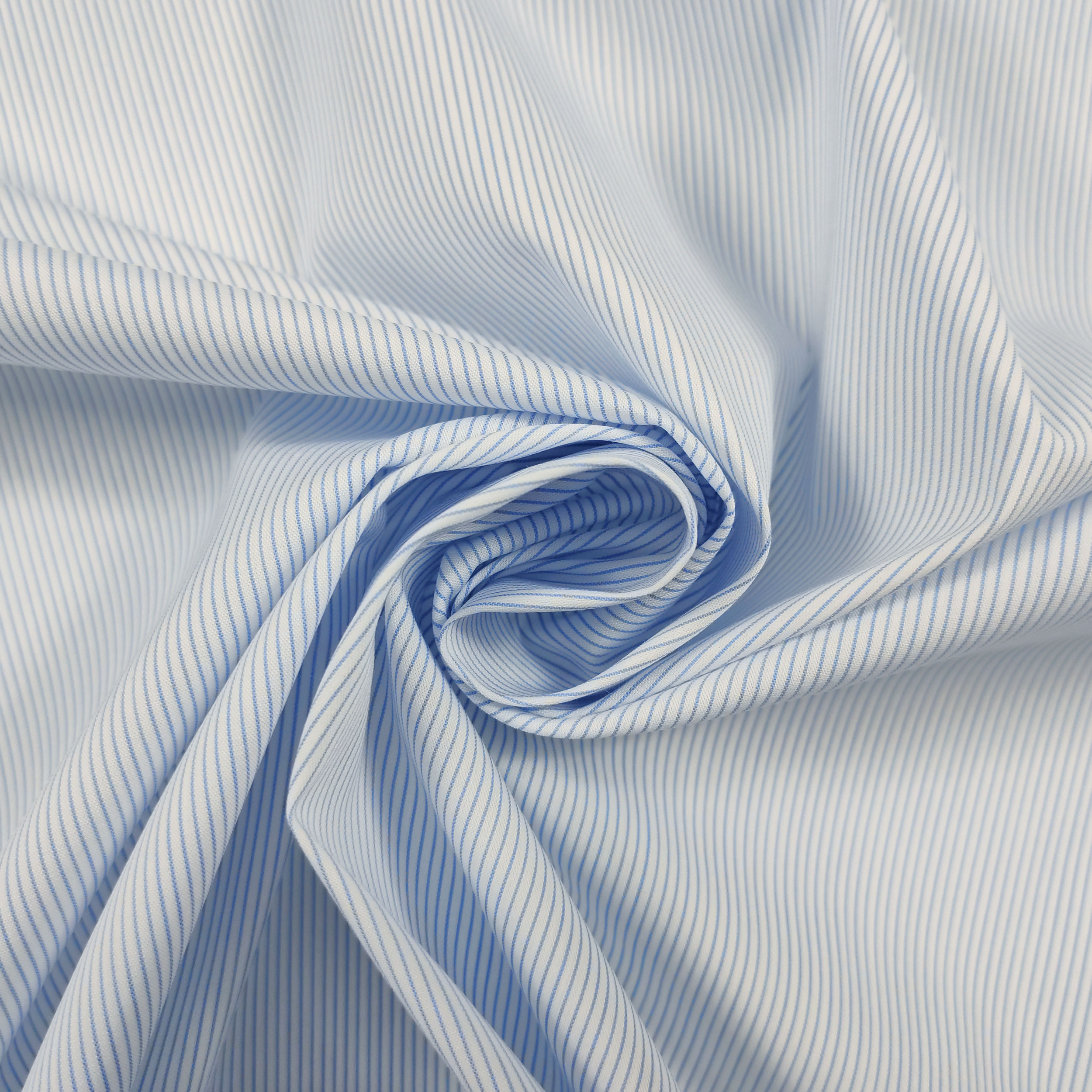 Cotton Micro Striped Shirting White Background