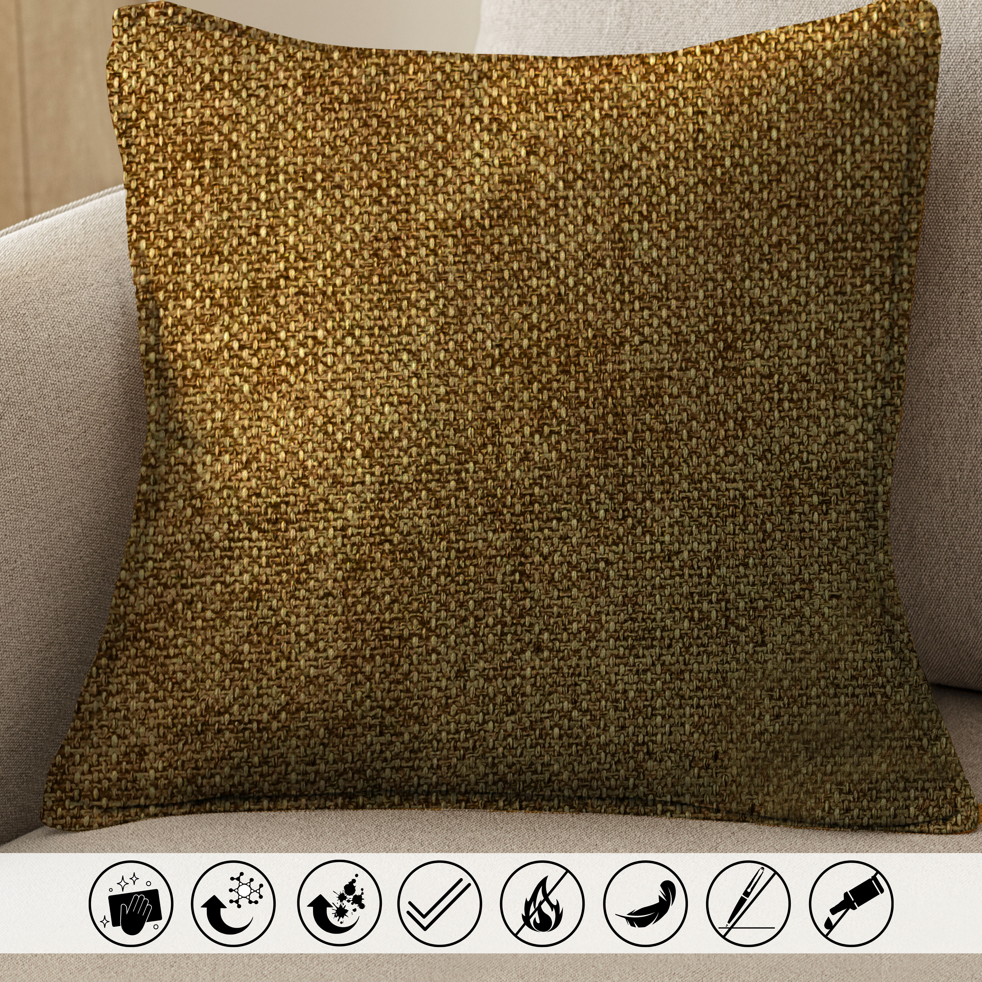 Gold Melange Weave Fabric Image