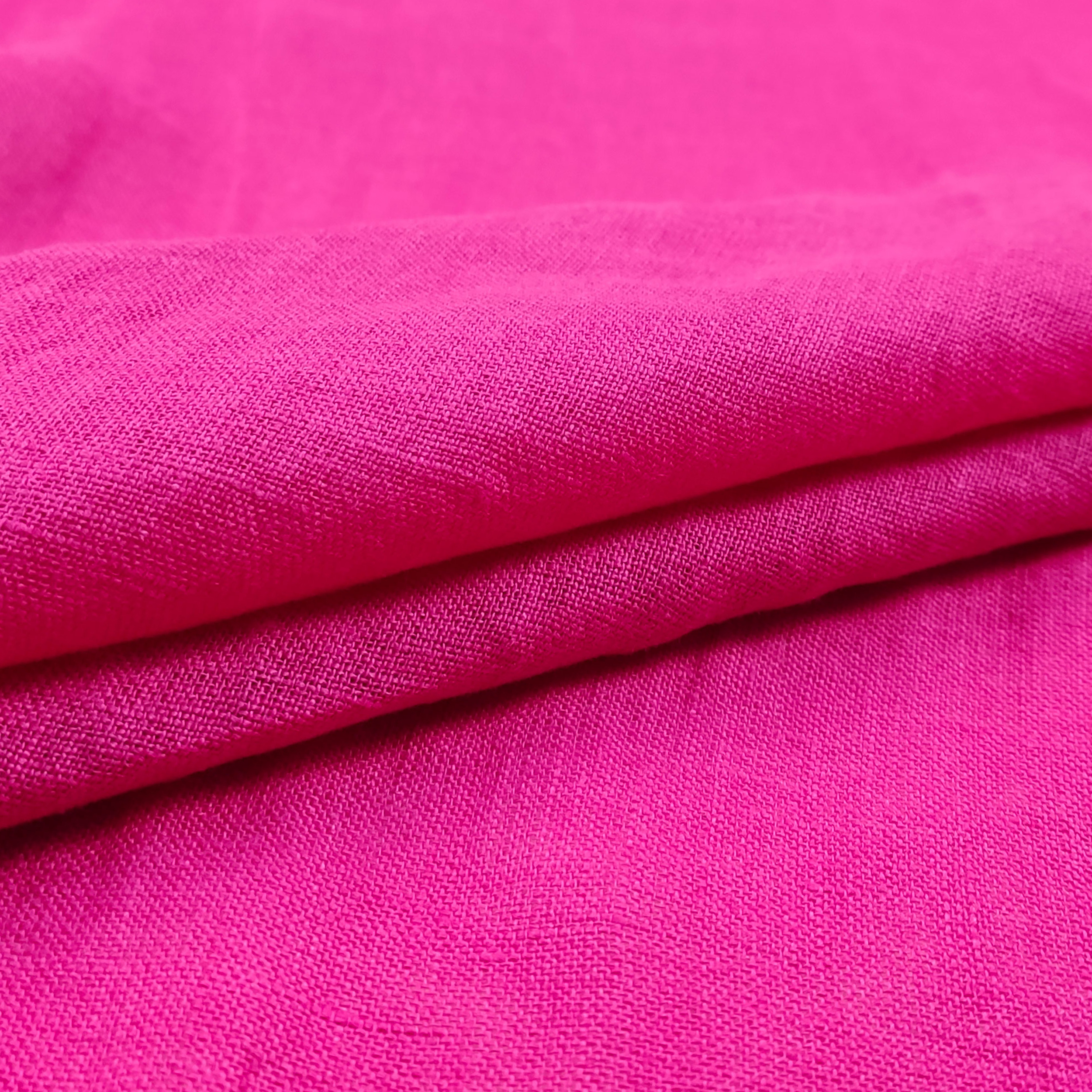 Leinenstoff in Fuxia Unifarben