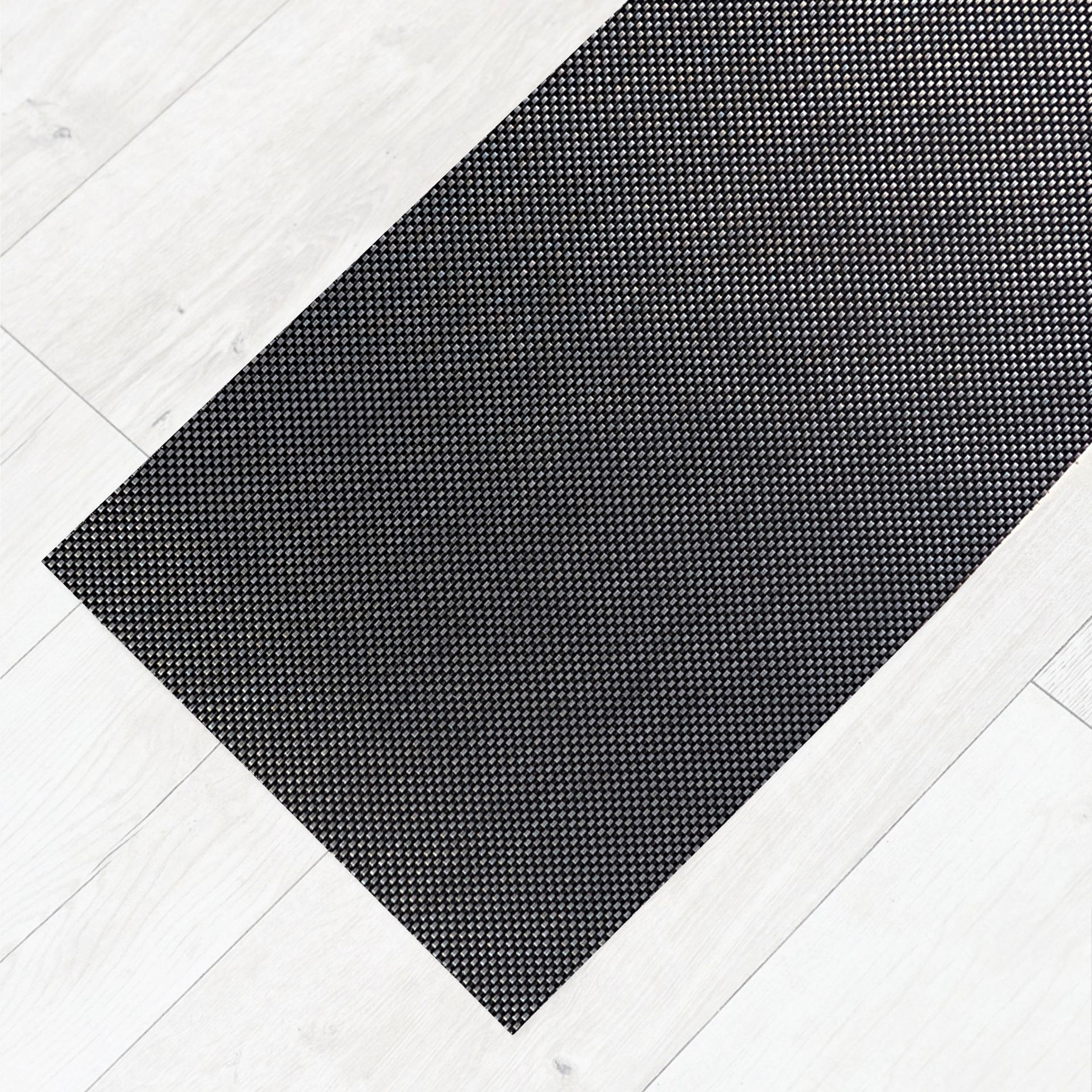 Grey and Black Woven Kitchen Rug Image