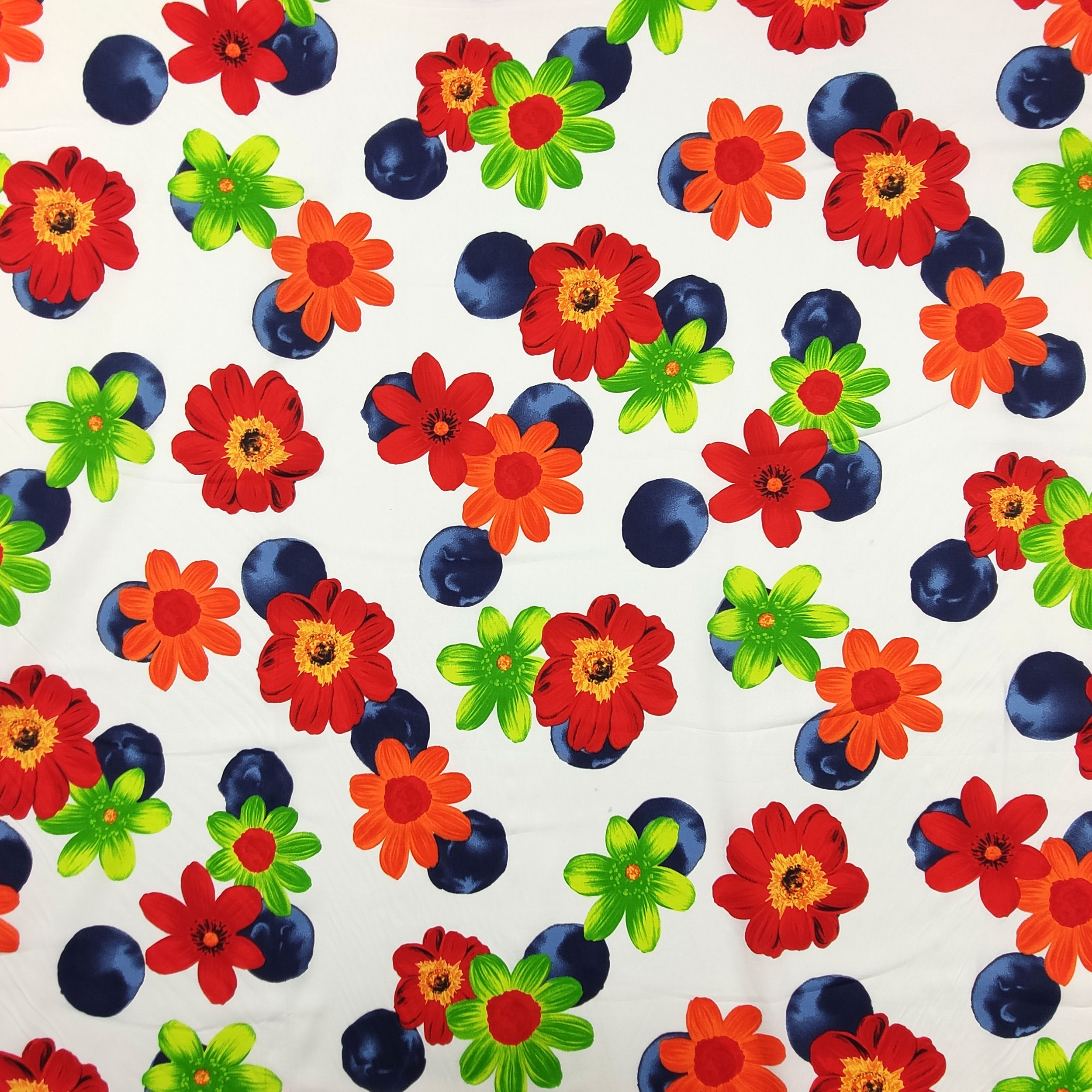 Tissu de coton Fleurs Tons chauds Image