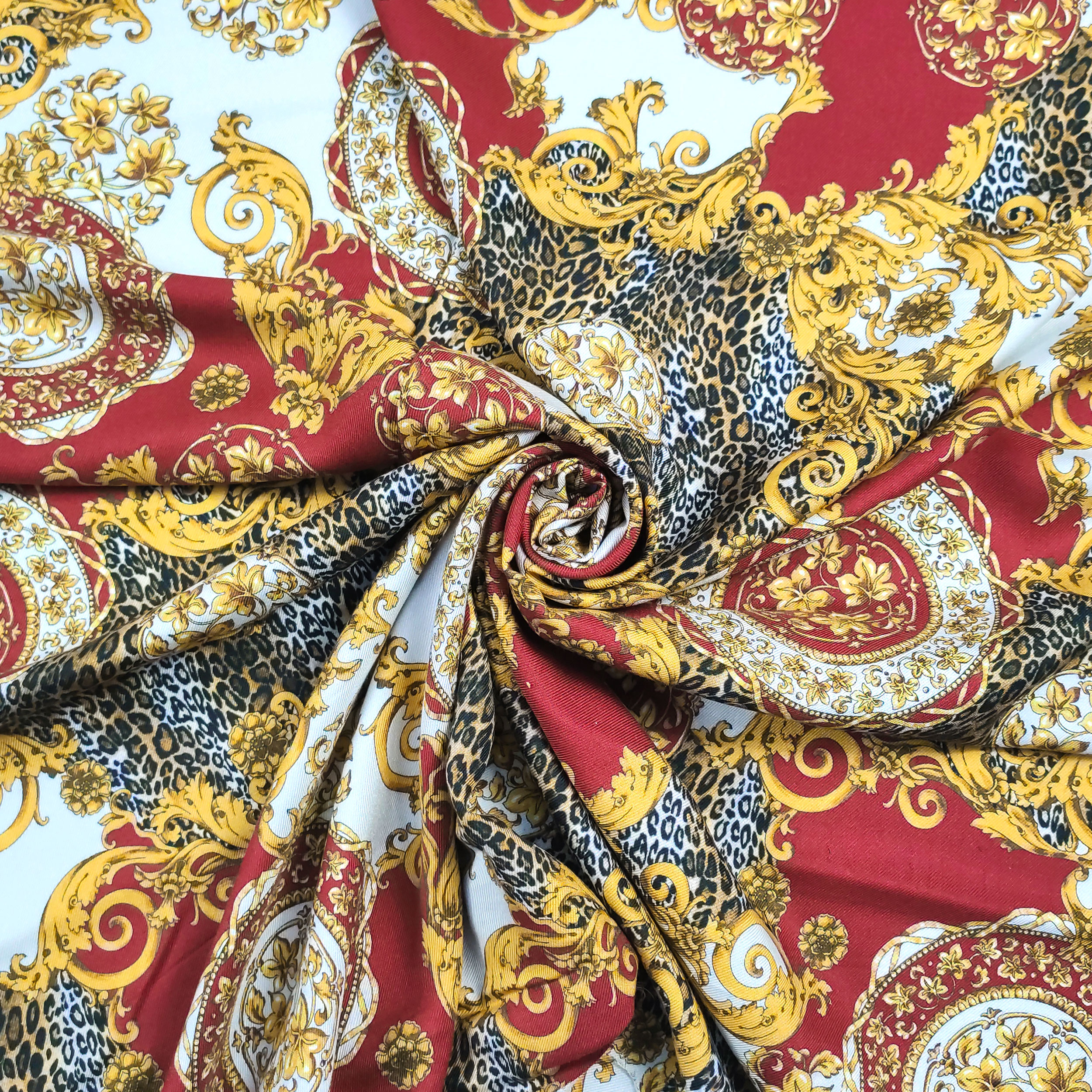 Mezcla de seda de moda manchada Ramage Rojo oscuro