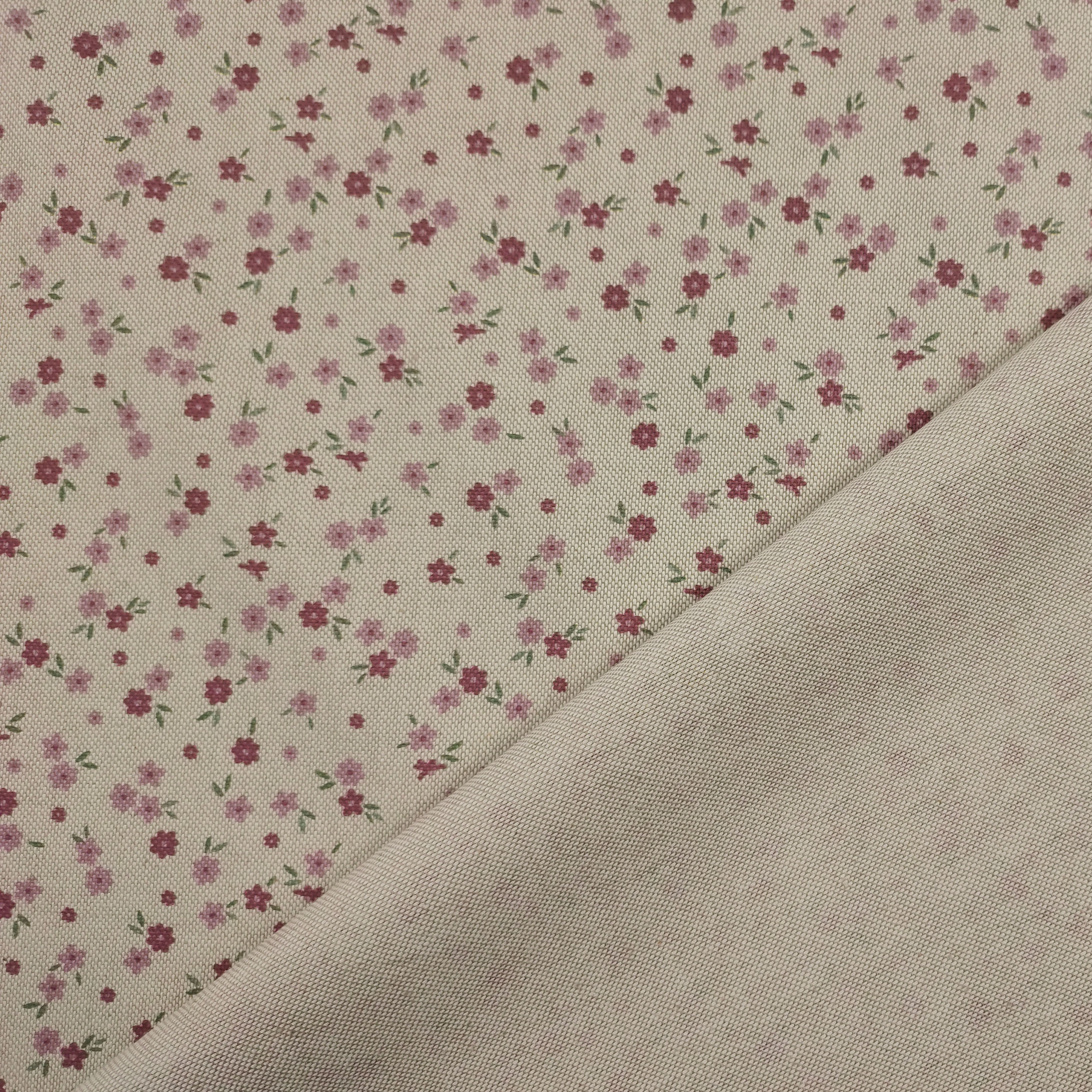 Panama fabric Pink flowers Image