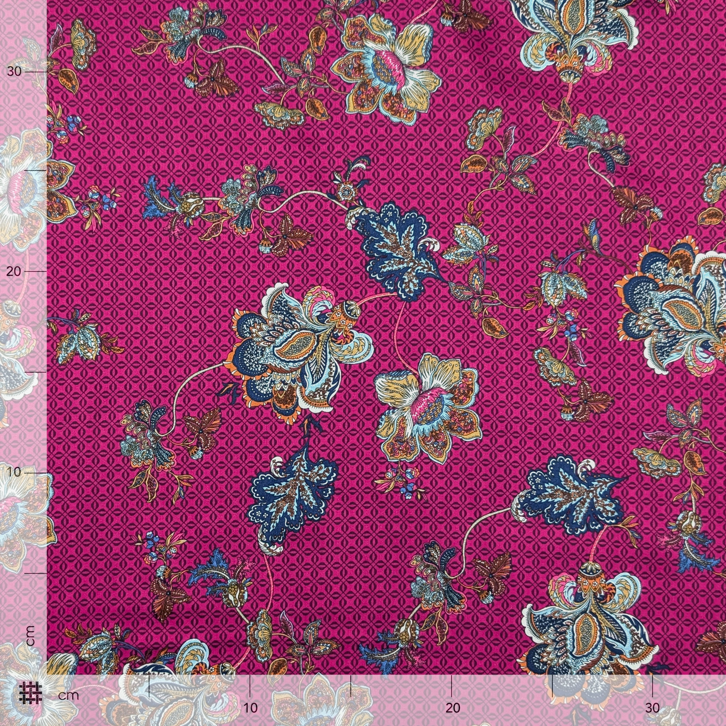 Tela Recortable Viscosa Fuxia Arabia Fantasía 150x147 cm Image