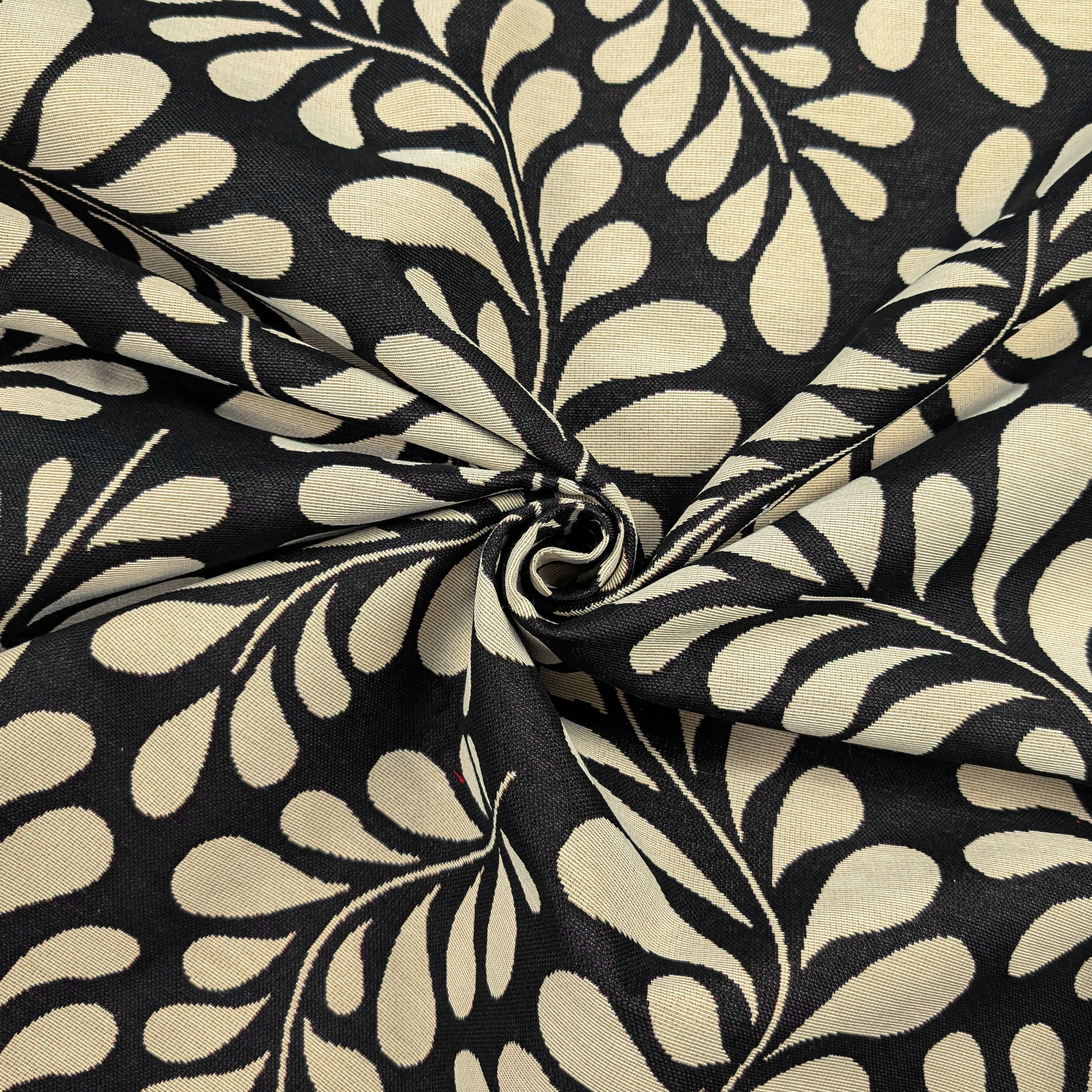 Fabric Gobelin Branches Black Background Image