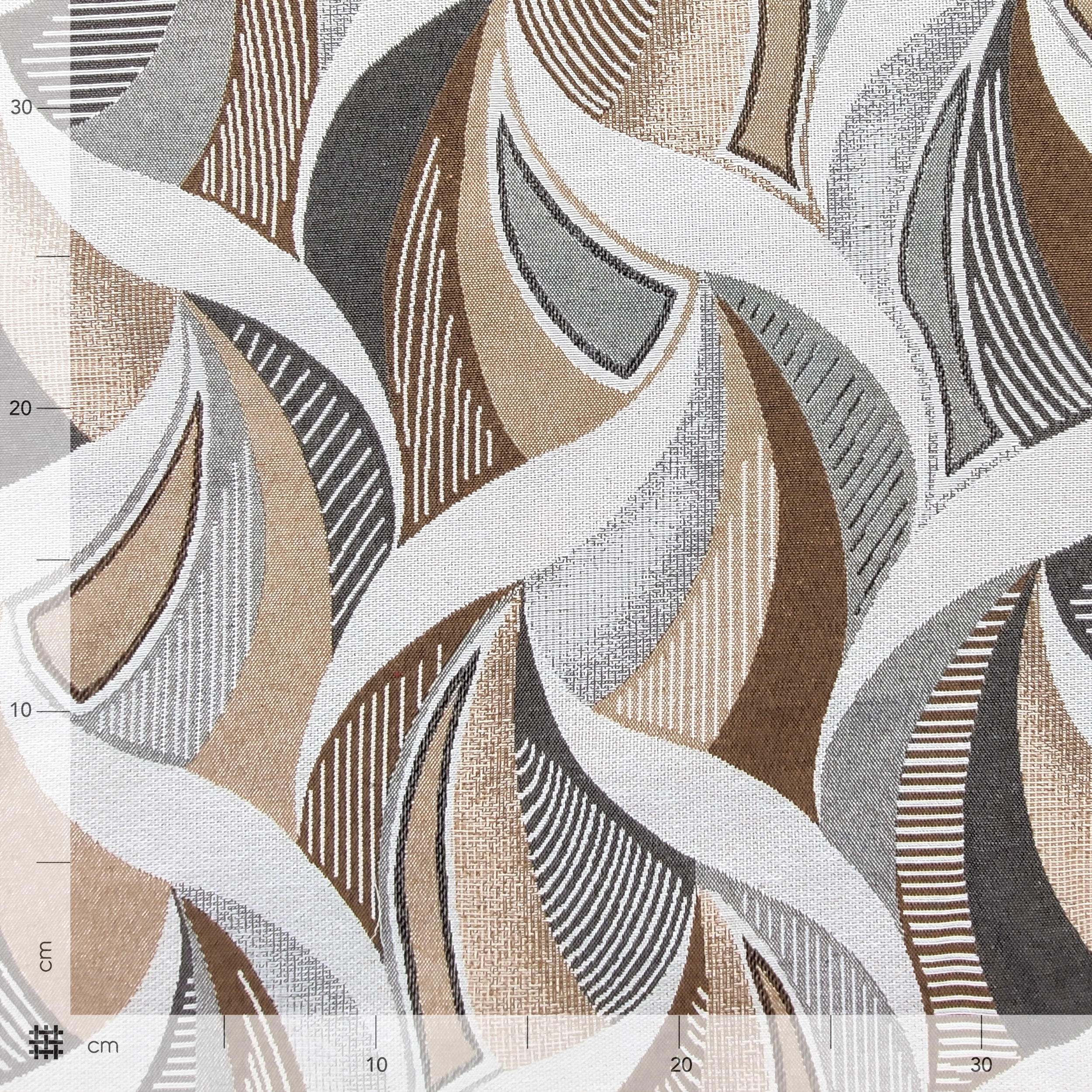 Jacquard geométrico beige y gris