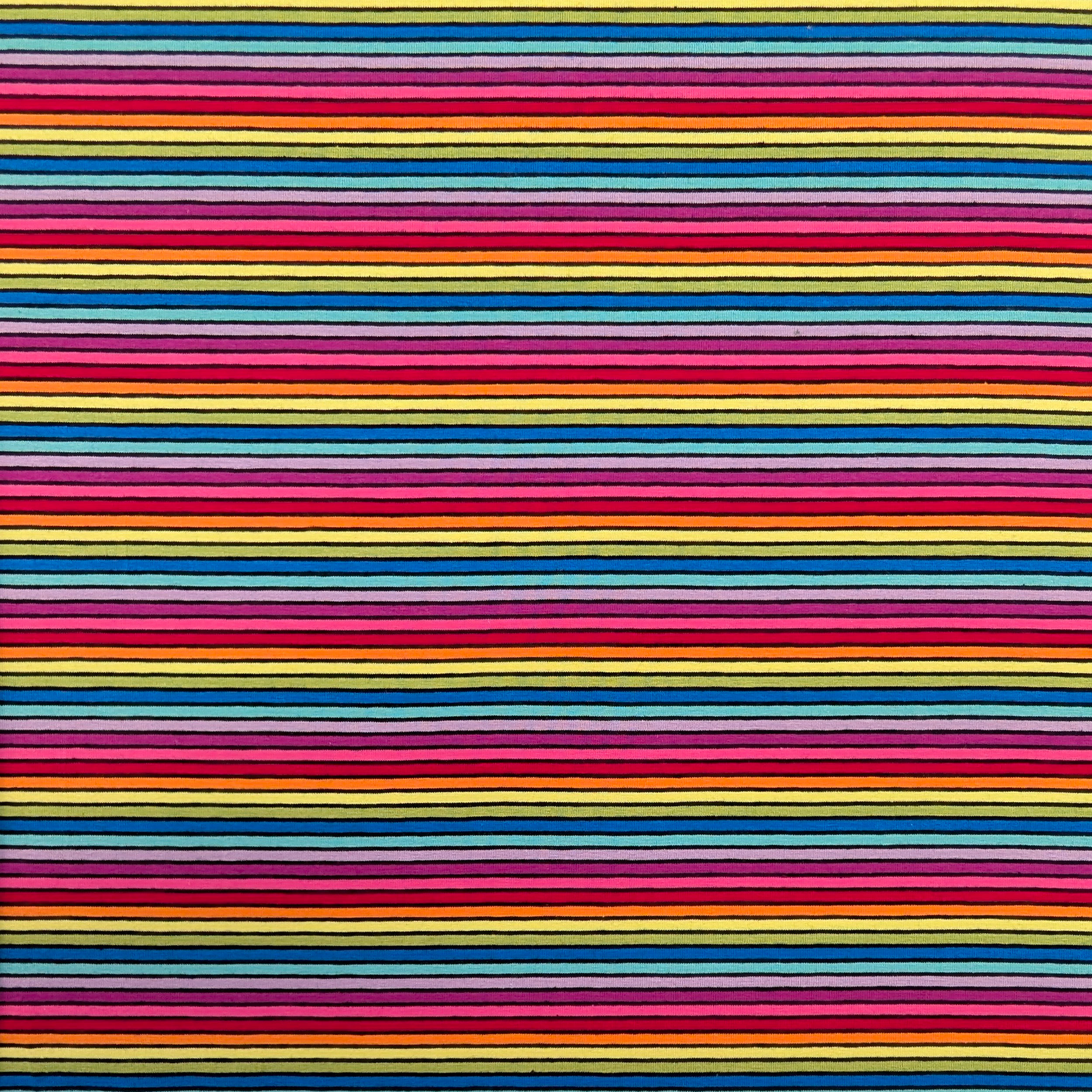 Jersey Cotton Horizontal Stripes Multicolour Image