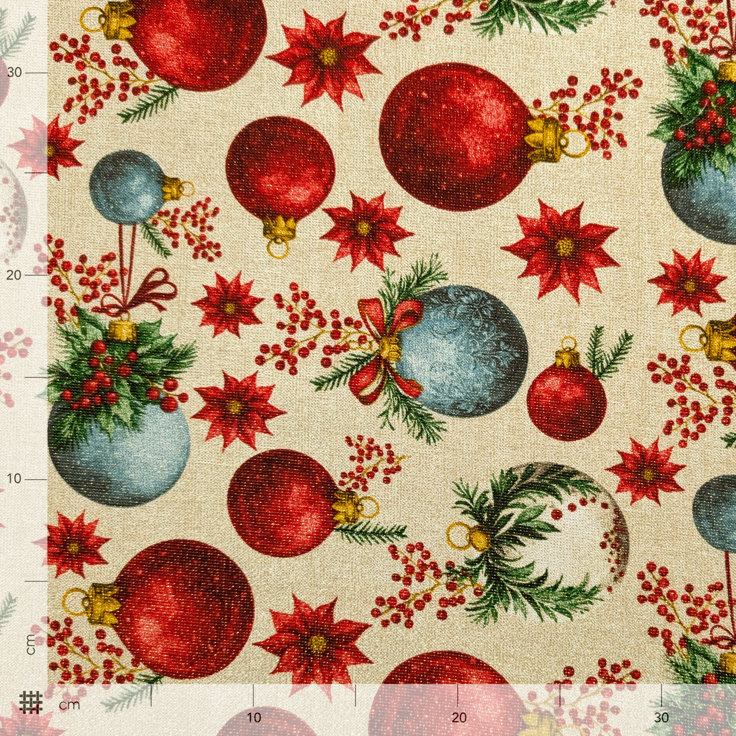 Light Gold Christmas Panama with Lurex Balls Image