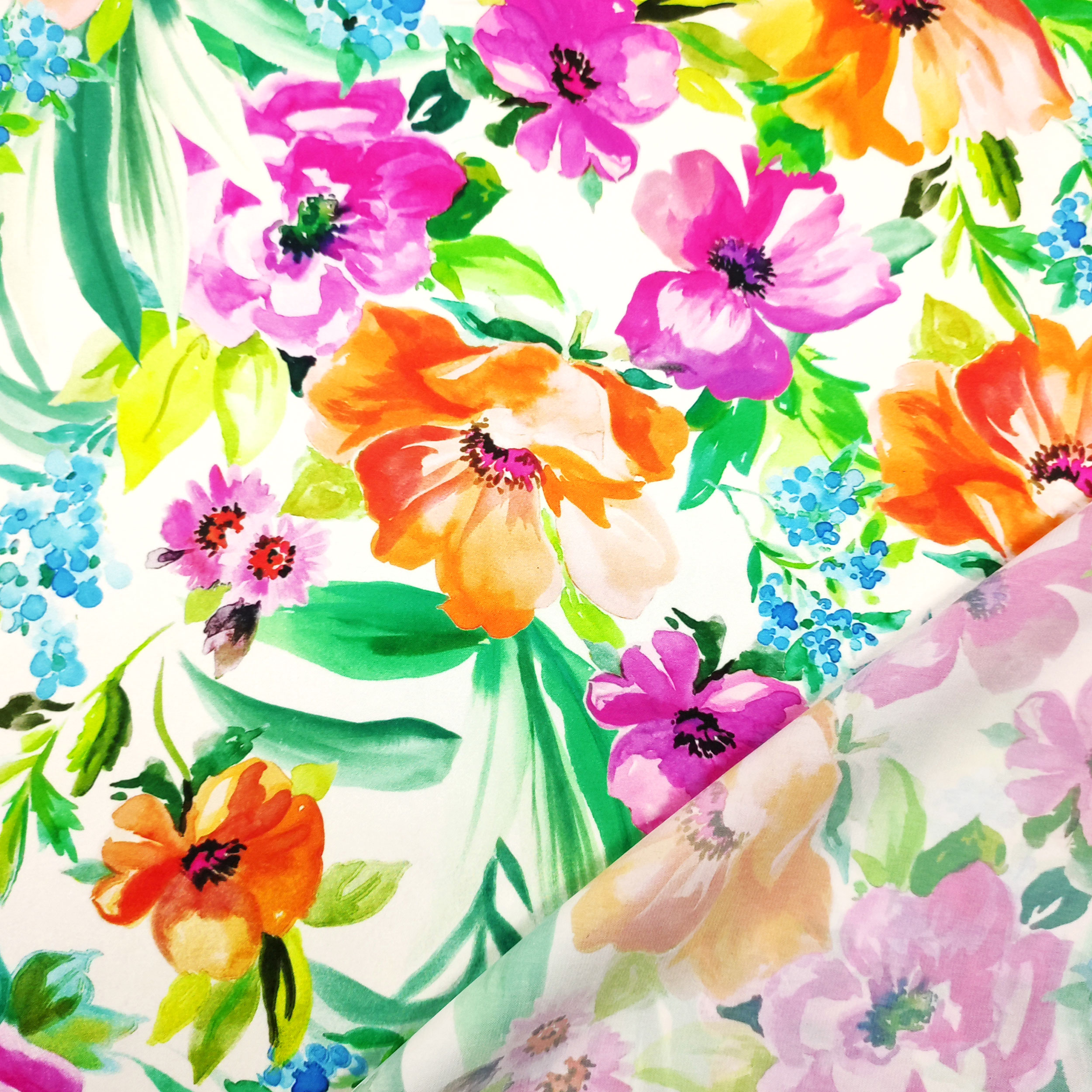 Satin Fashion Coloured Flowers
