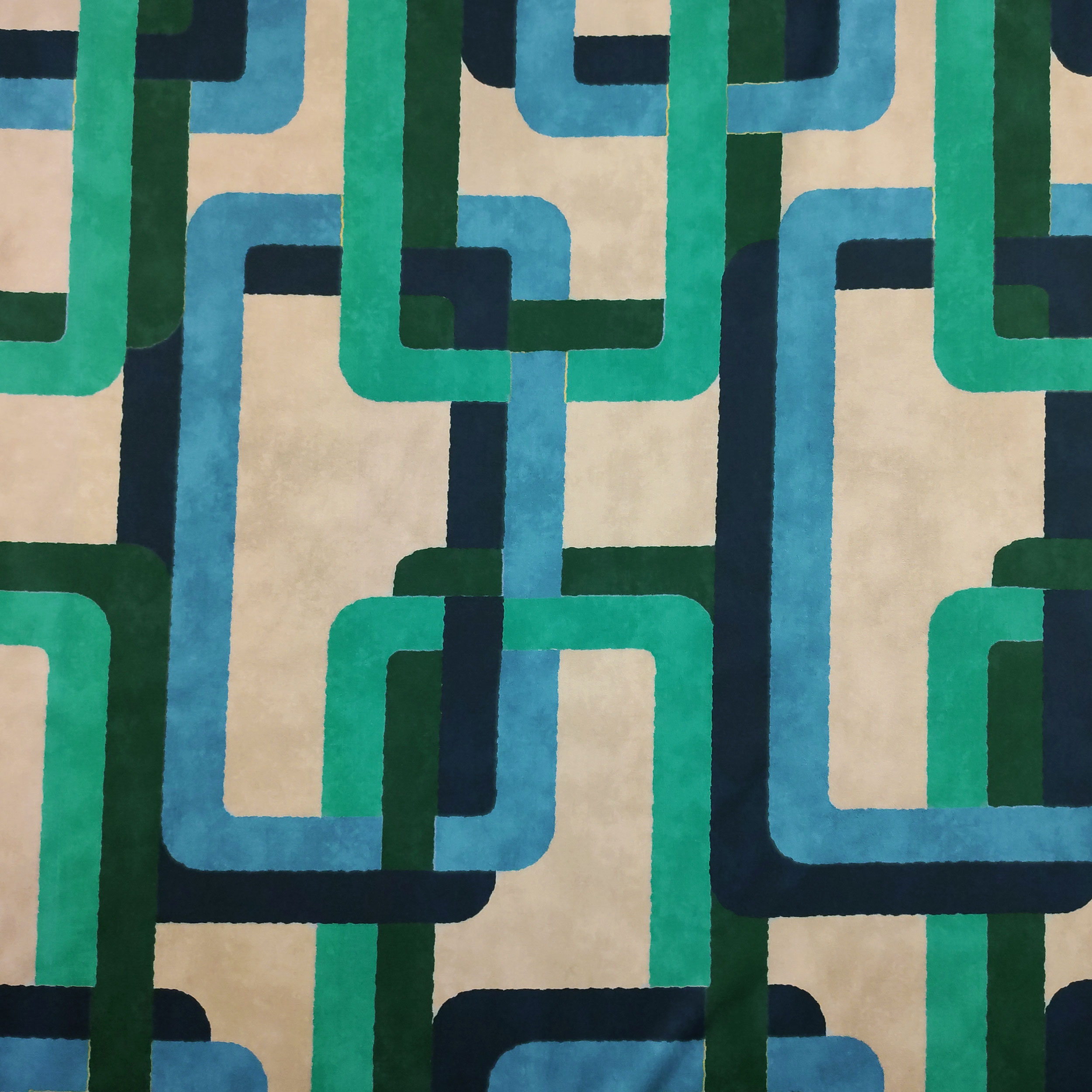 Alta Moda Geometría Afeitado Tonos Verdes y Azules