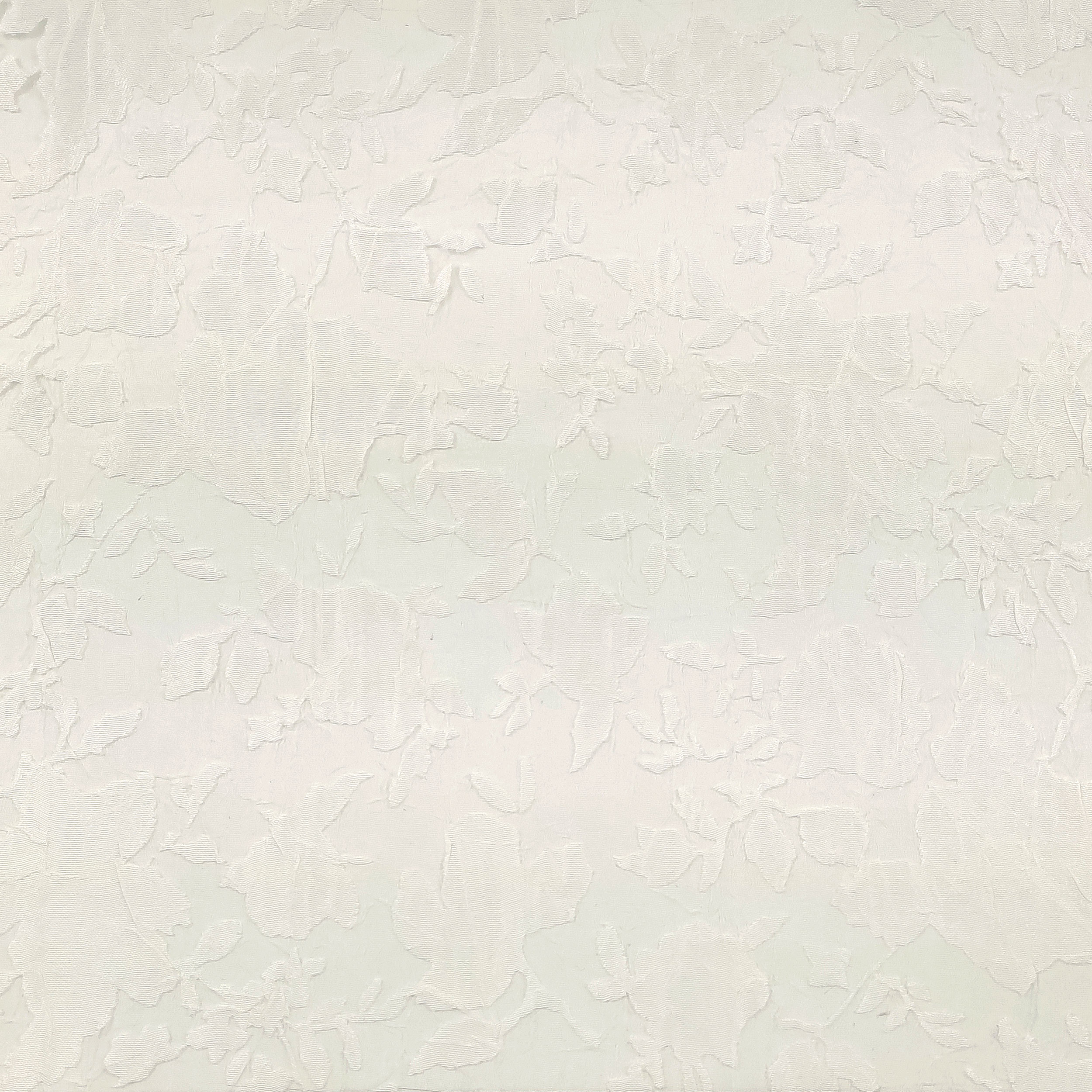 White Floral Burnout Fabric Image